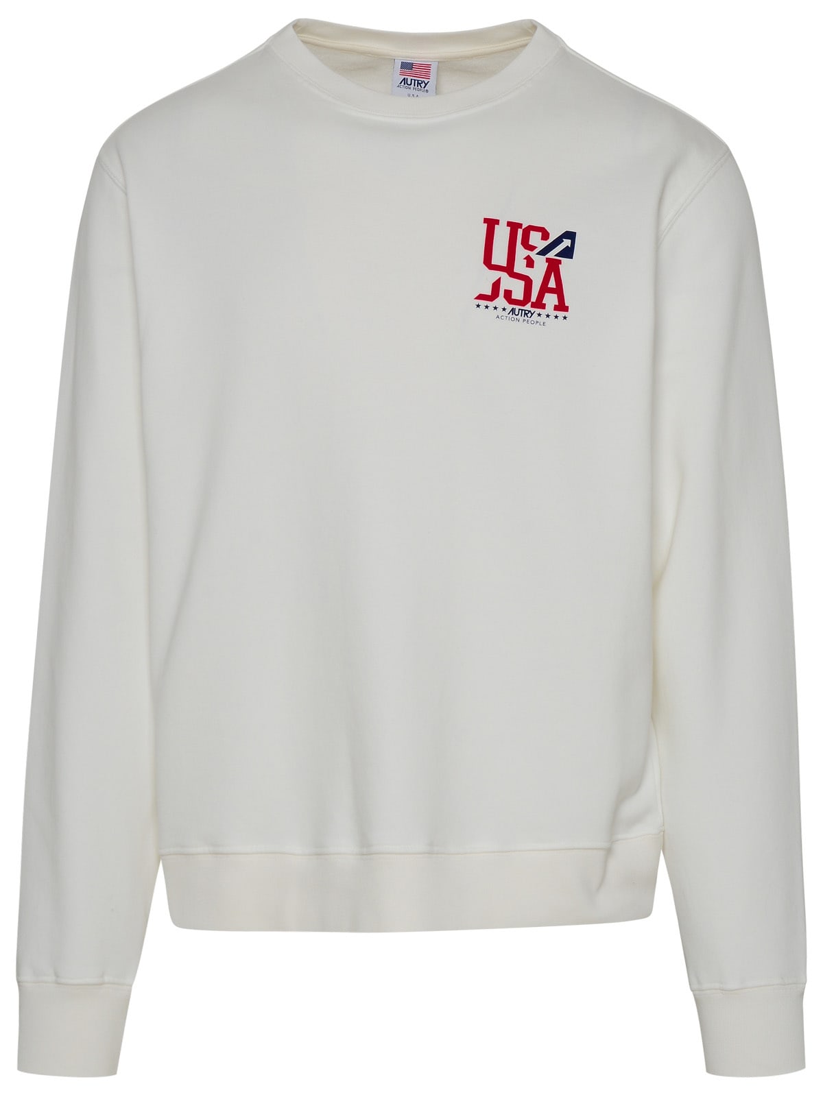 Shop Autry White Cotton Sweatshirt