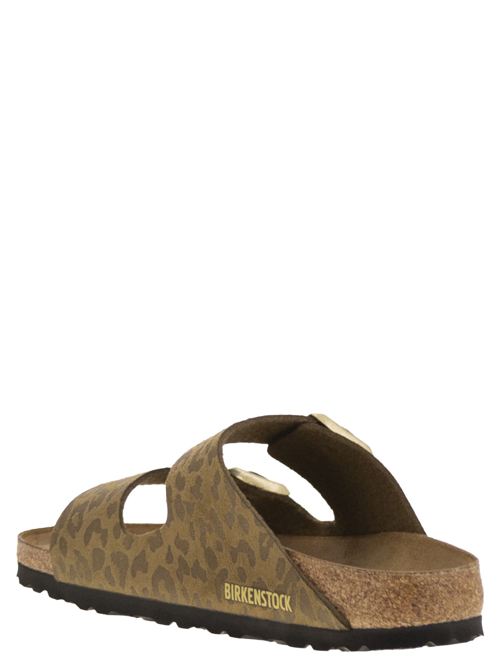 Birkenstock Arizona Leo - Sandal With Buckles And Animal Print In Brown