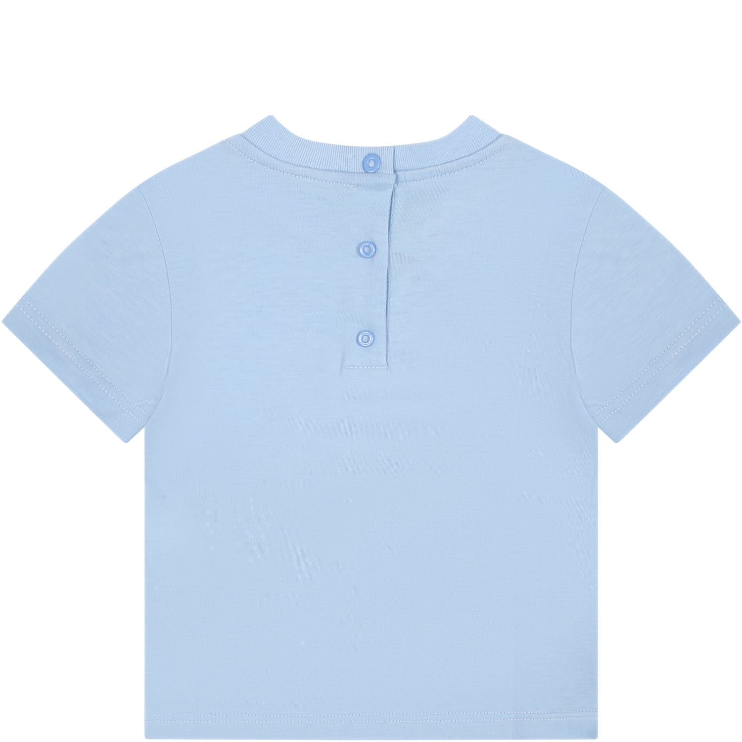 Shop Fendi Light Blue T-shirt For Baby Boy With Ff