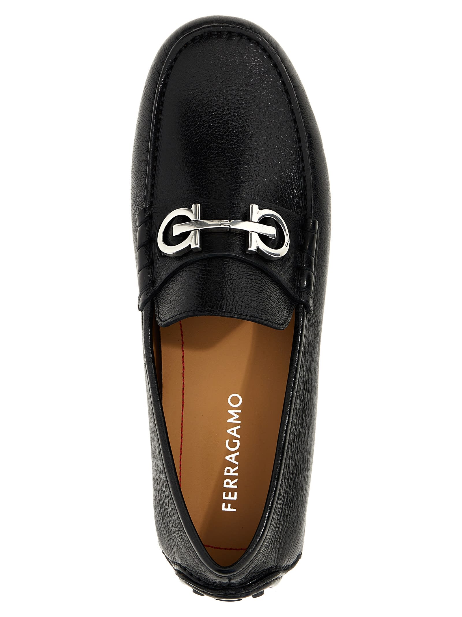 Shop Ferragamo Grazioso Loafers In Black