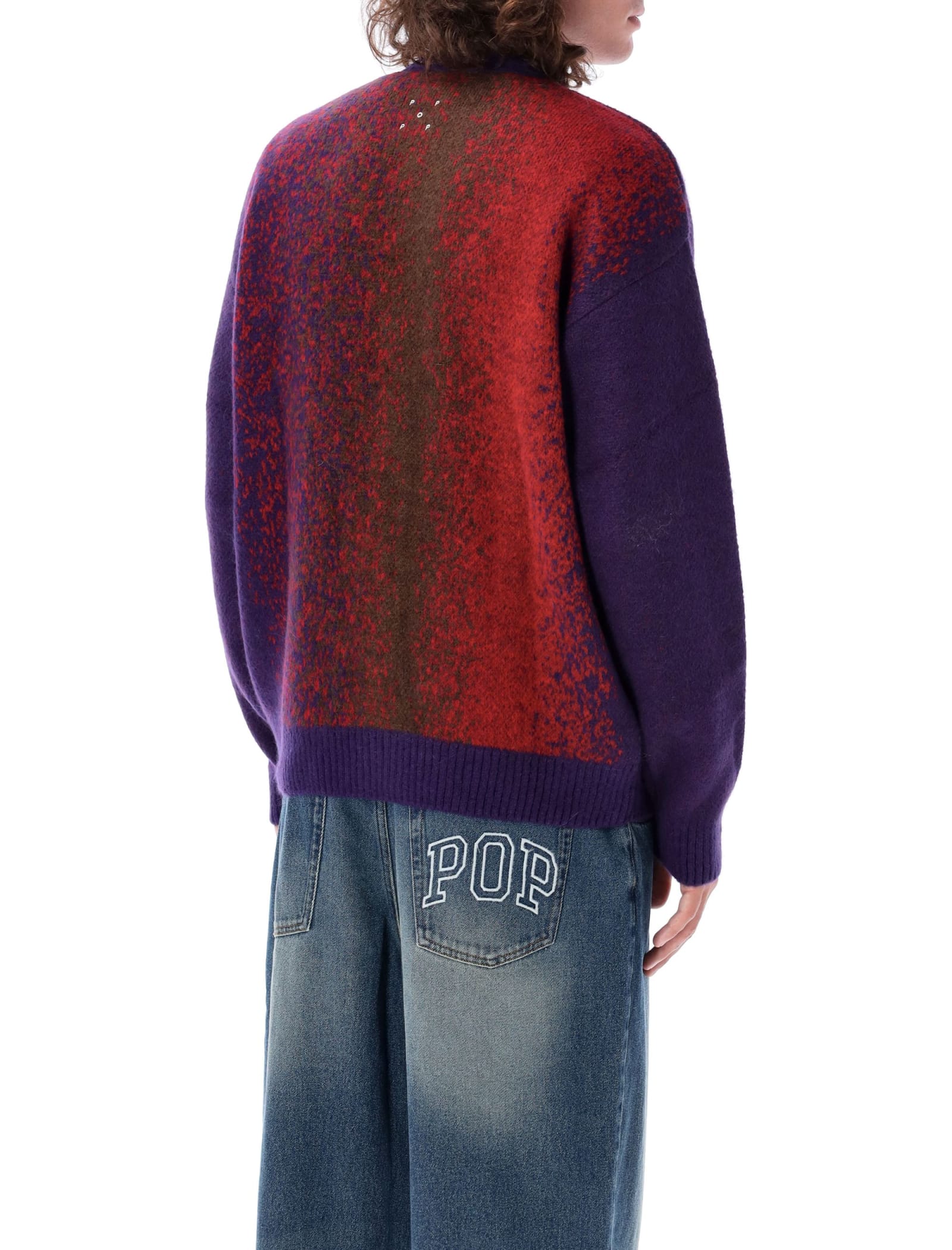 Shop Pop Trading Company Degradè Cardigan In Red Purple