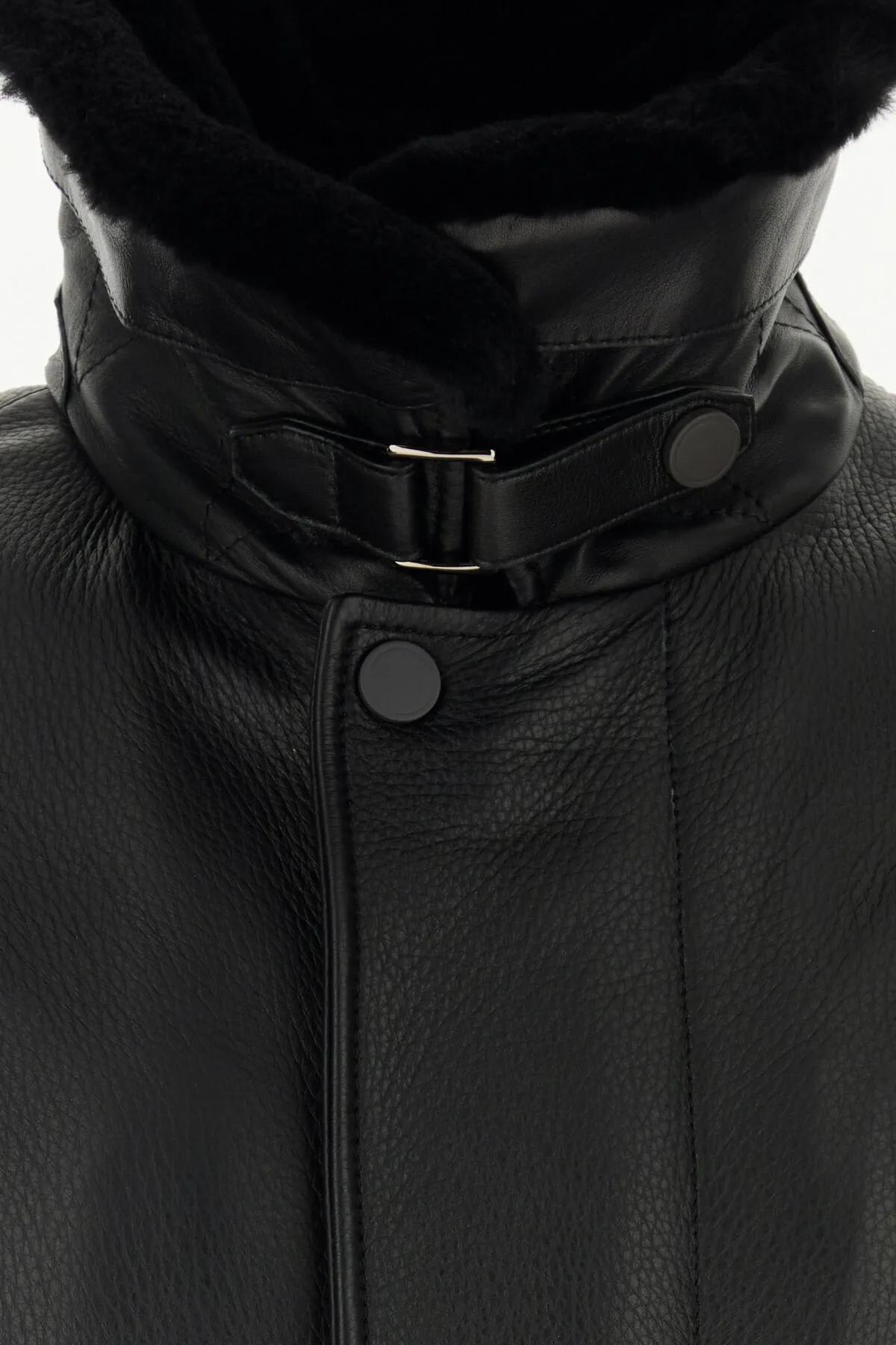 Shop Brioni Black Leather Jacket