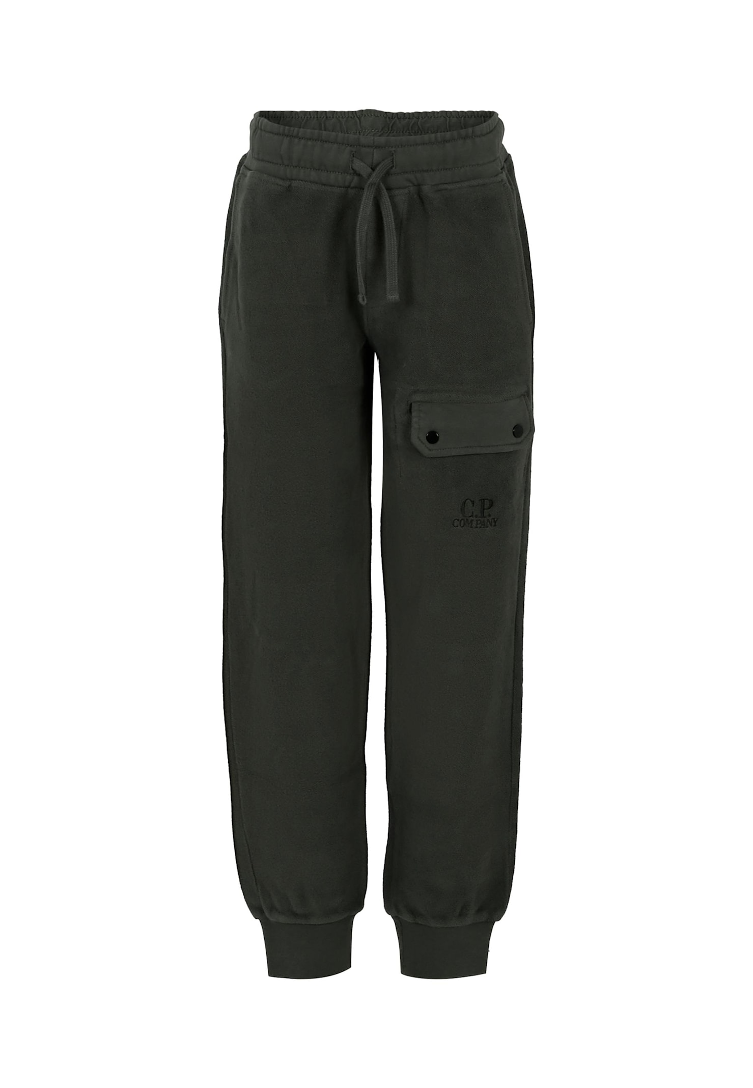 C.p. Company Undersixteen Green Trousers For Boy With Logo In Green