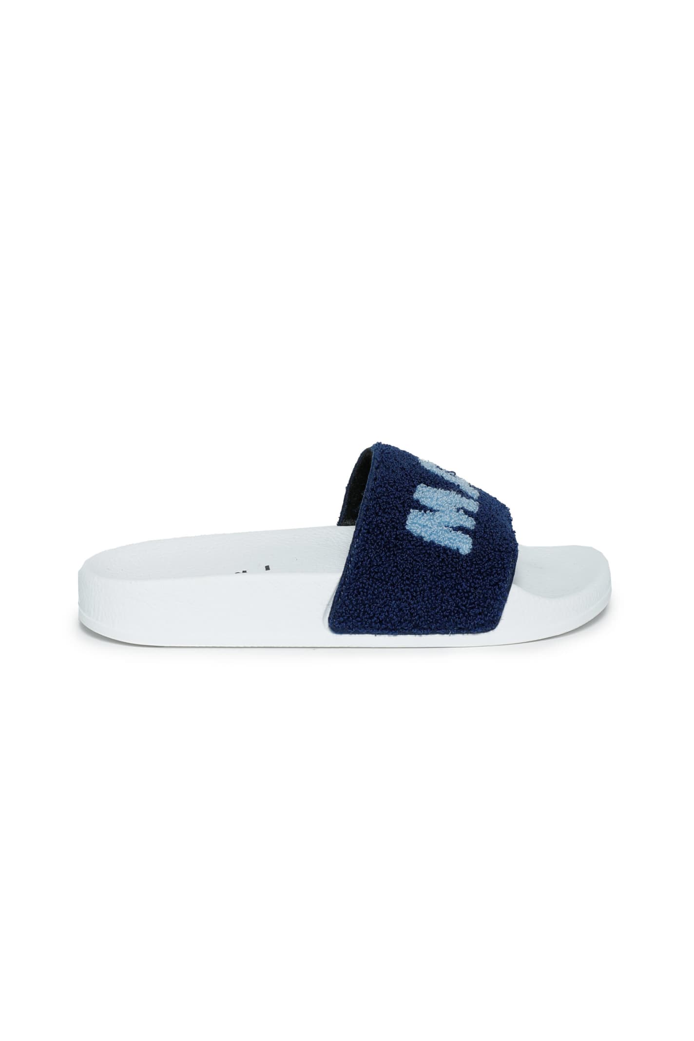 Marni Kids' Mt73503 Slides  Blue Slide Slippers With Maxi-logo In Navy
