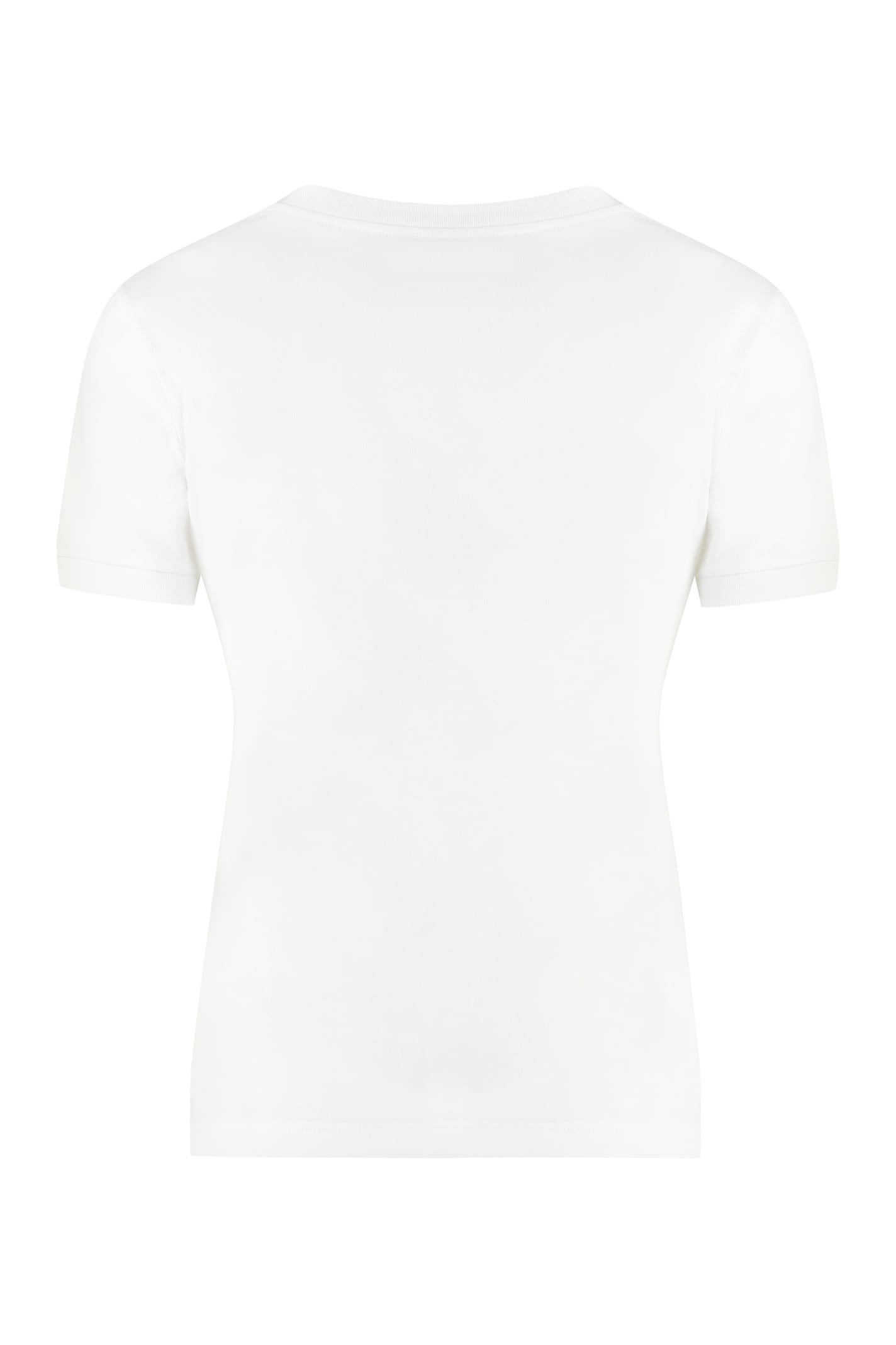 Shop Dolce & Gabbana Logo Cotton T-shirt In Bianco
