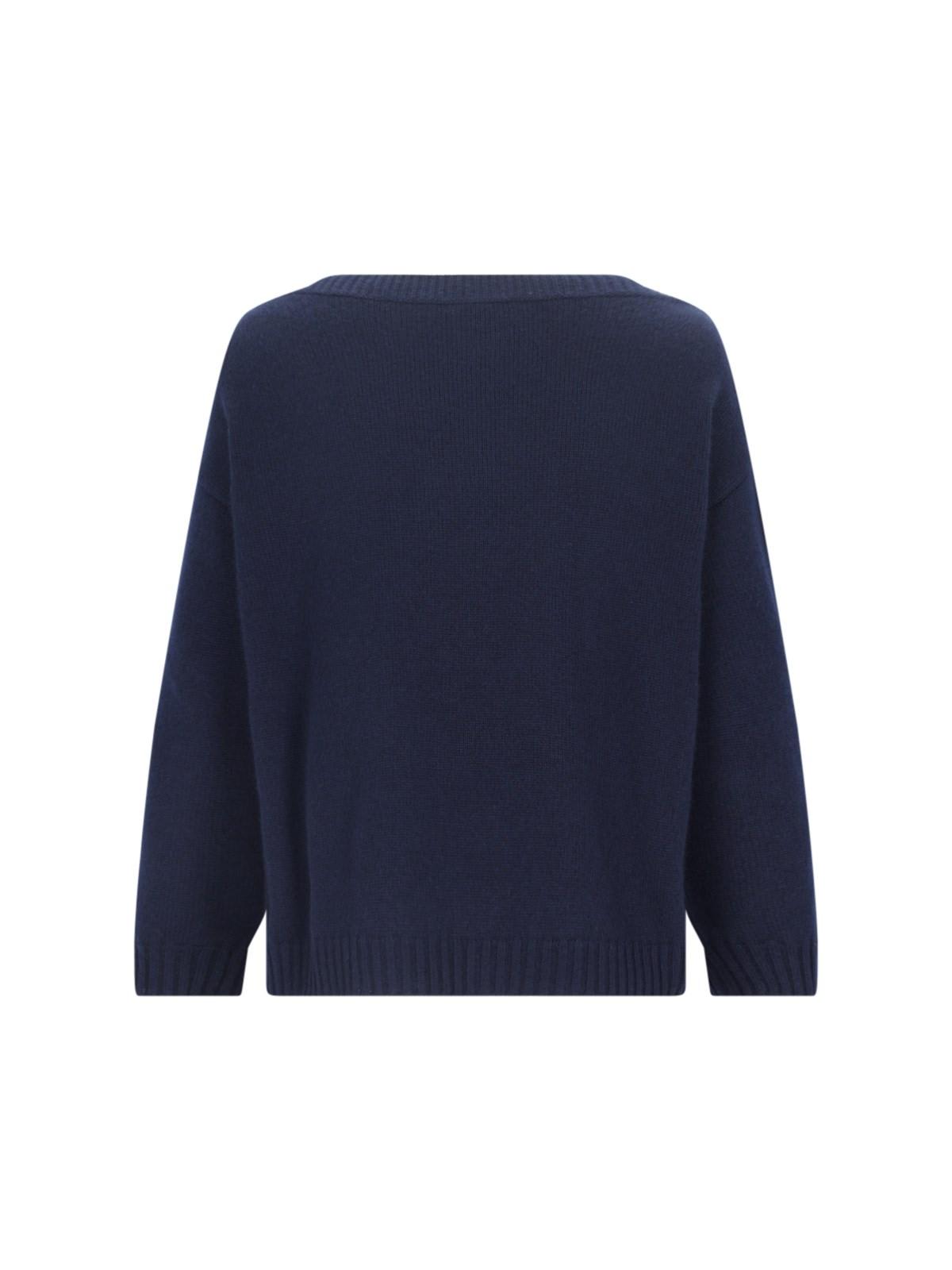 Shop Valentino V Detail Logo Sweater In Blue