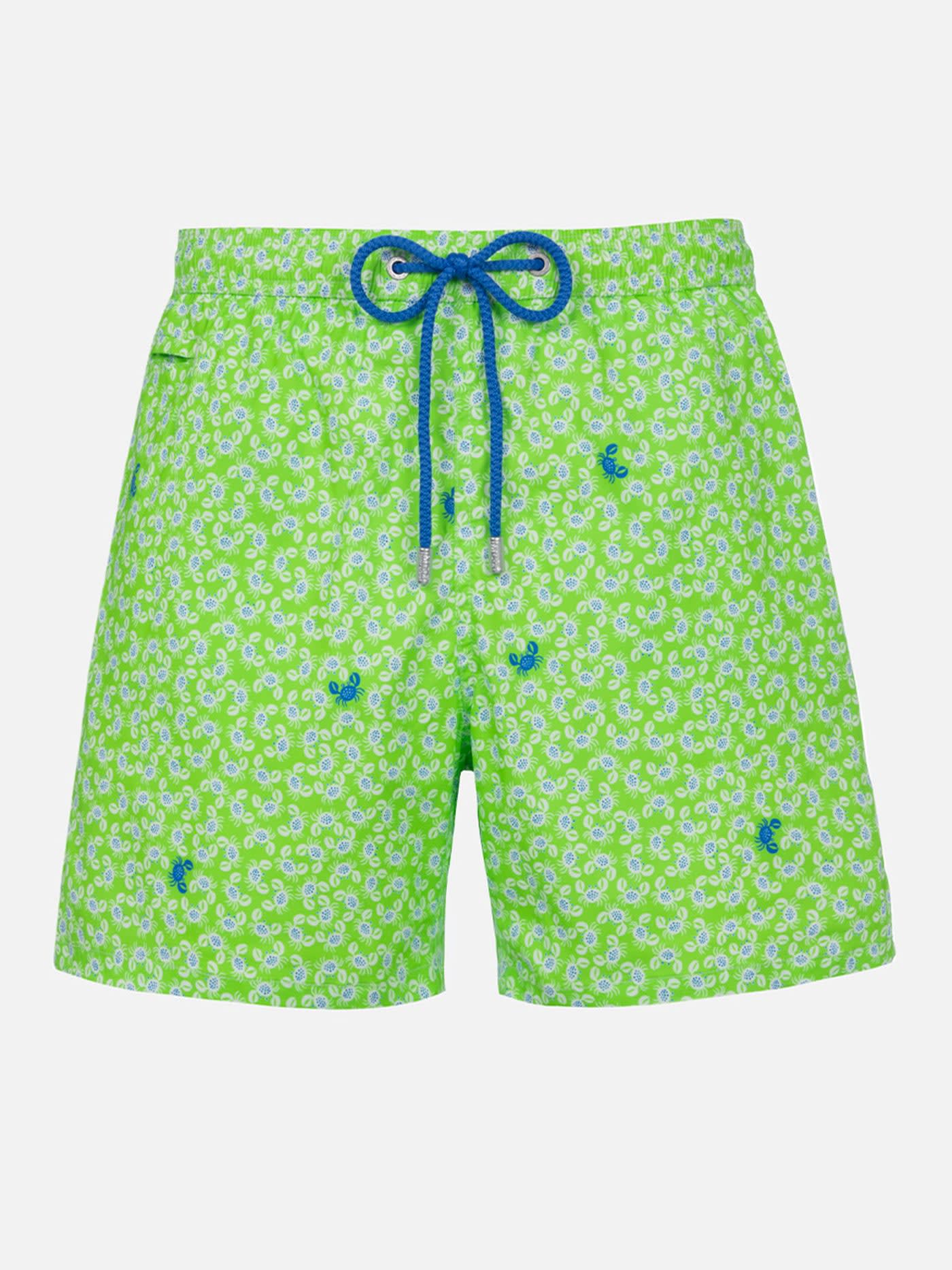 MC2 SAINT BARTH COMFORT LIGHT CLASSIC STRETCH SWIM SHORTS WITH CRABS PRINT