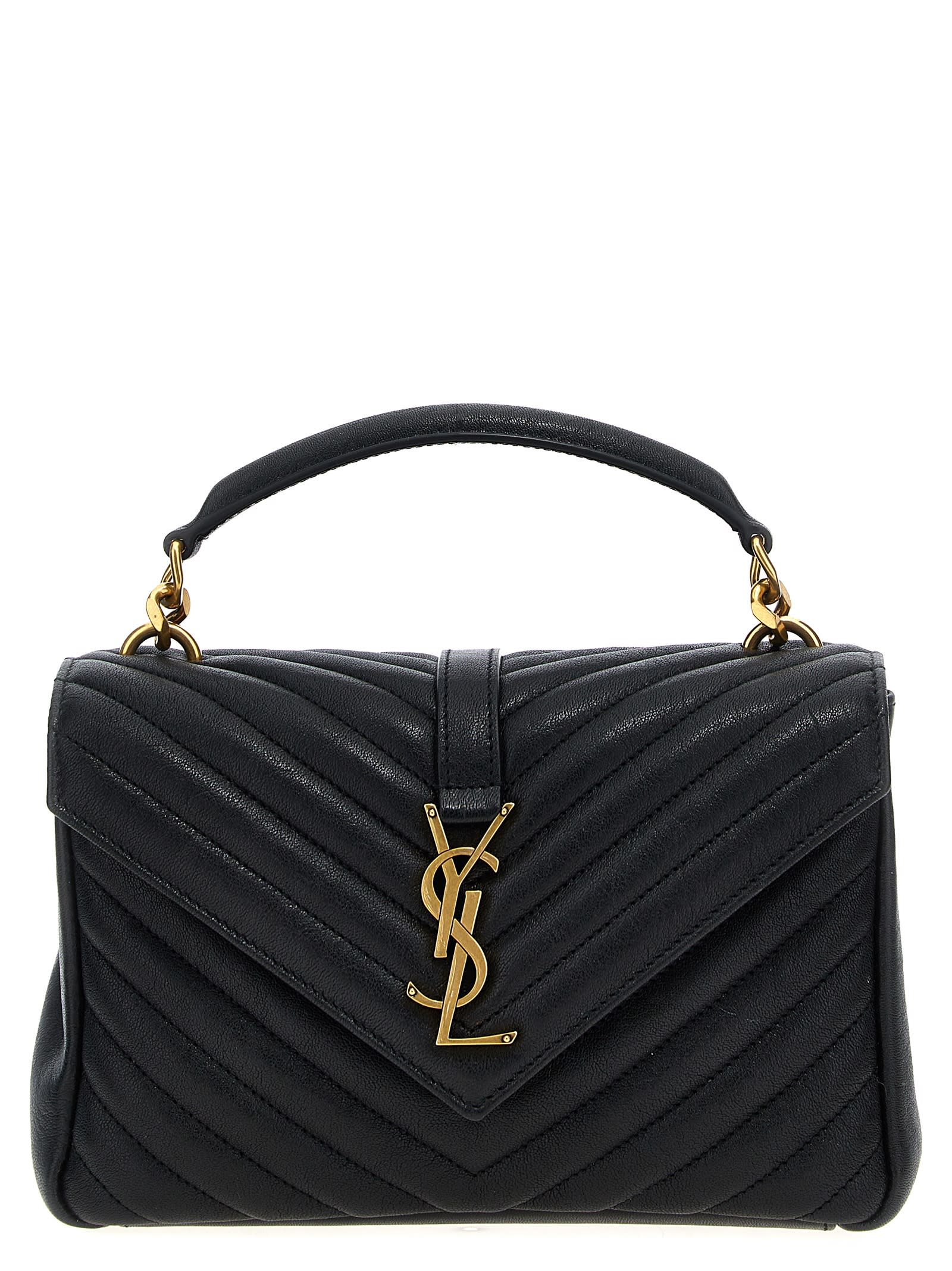 Saint Laurent College Midi Crossbody Bag In Black
