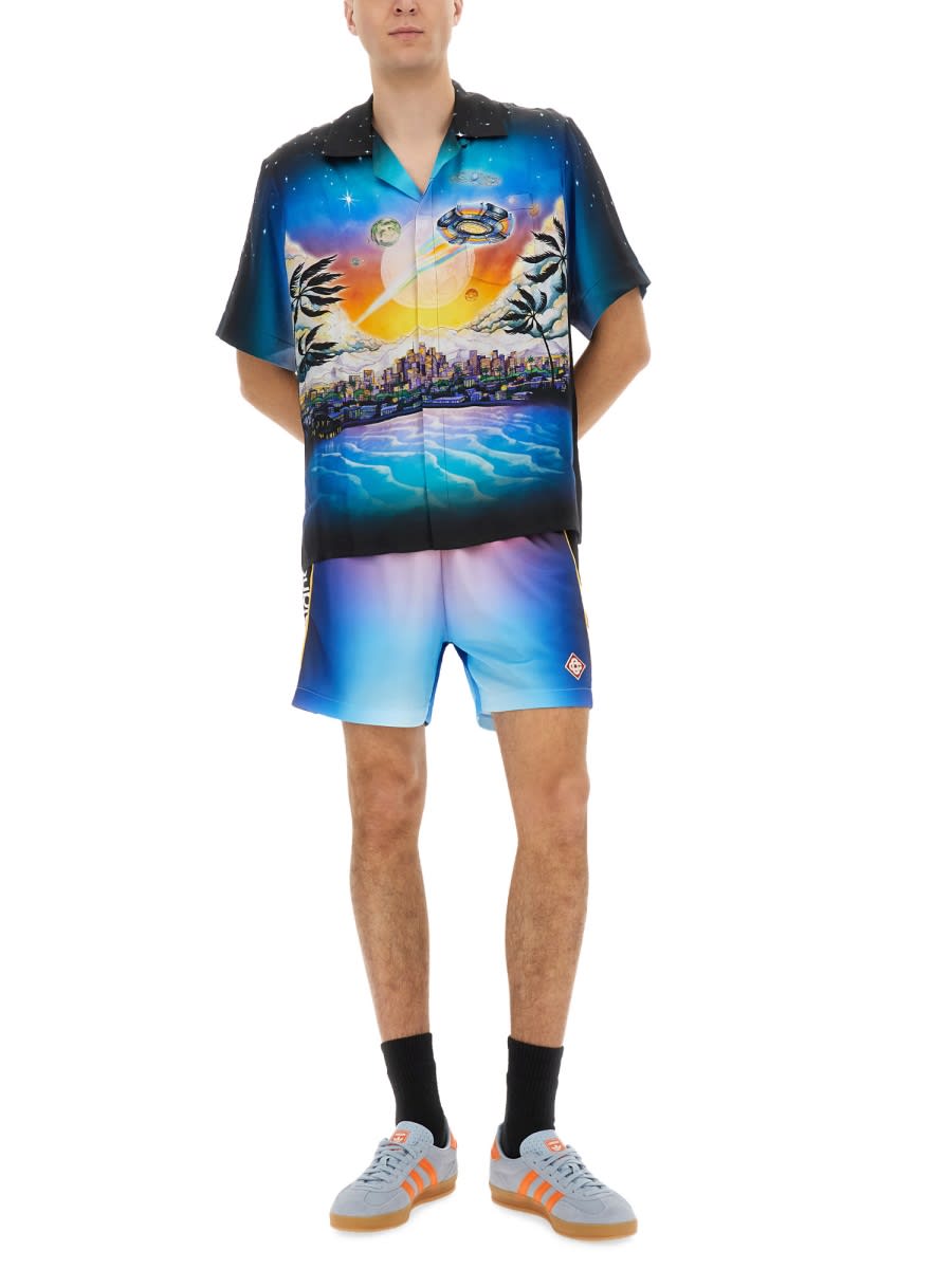 Casablanca Drawstring Elastic Waistband Football Shorts