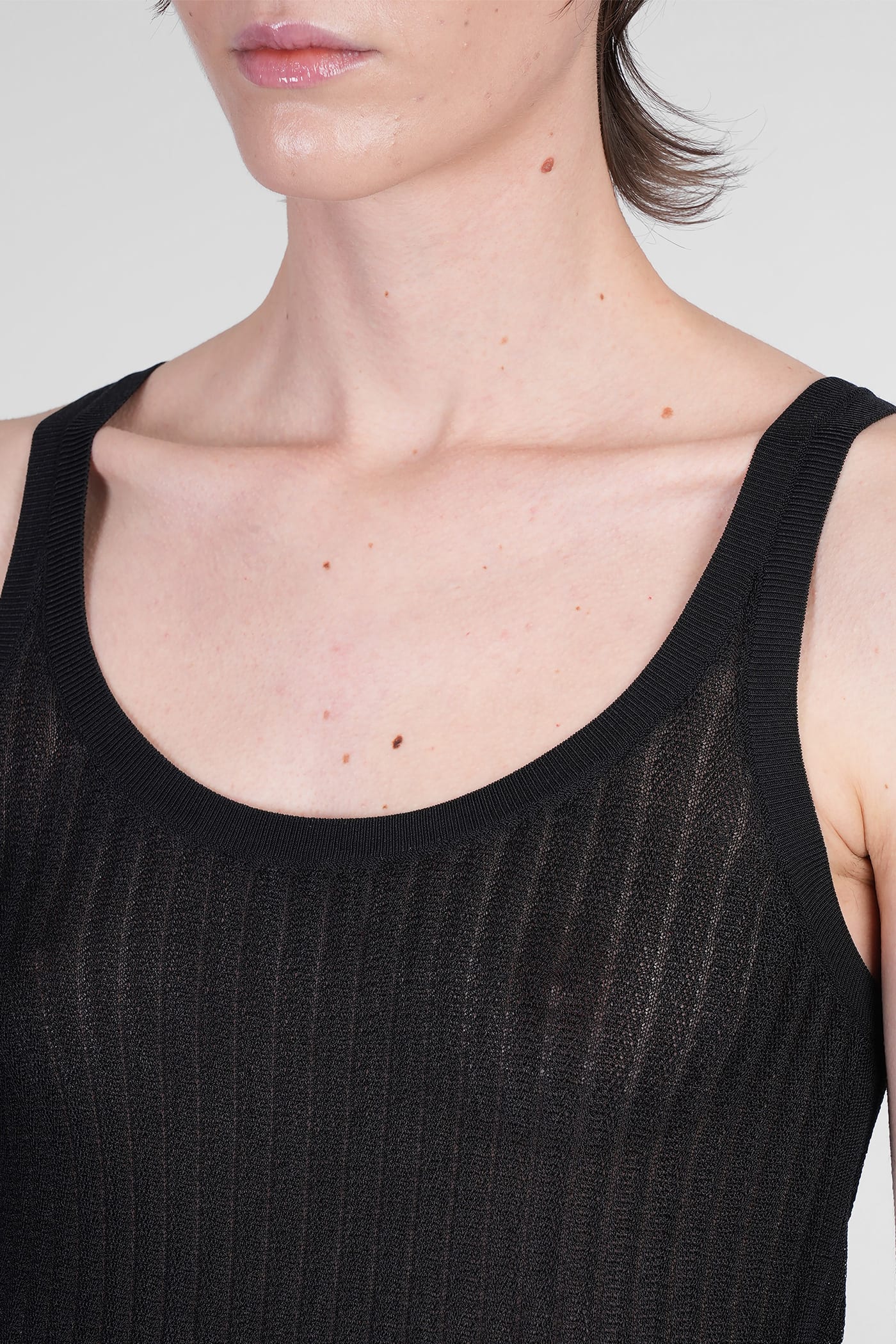 Helmut Lang Topwear In Black Wool And Polyester