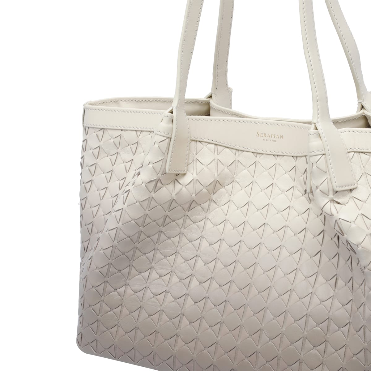 Serapian Small Secret Mosaico Bag In White