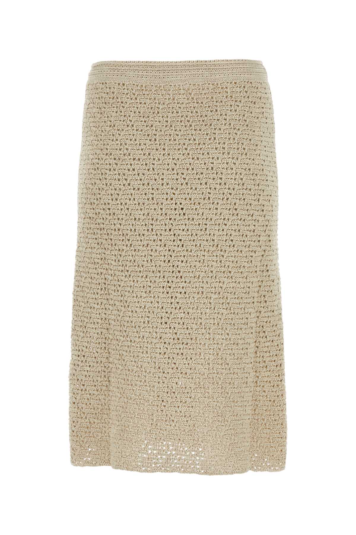 Shop Bottega Veneta Sand Crochet Skirt