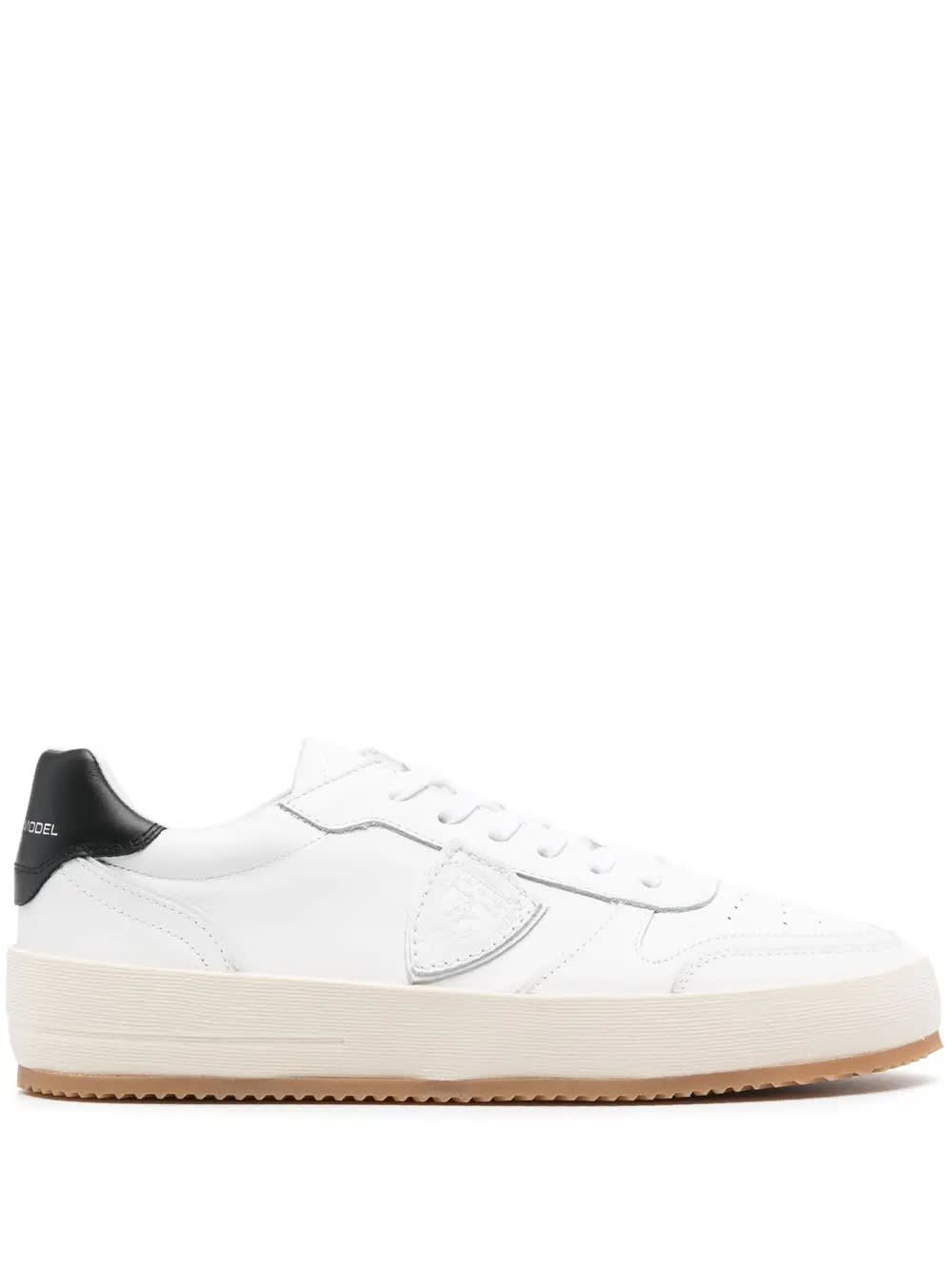 Shop Philippe Model Nice Low Sneakers - White And Black