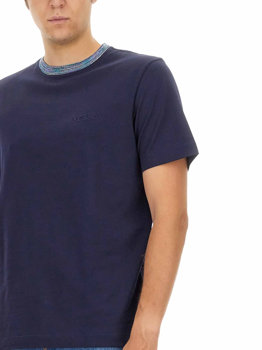 Shop Missoni Cotton T-shirt In Blue