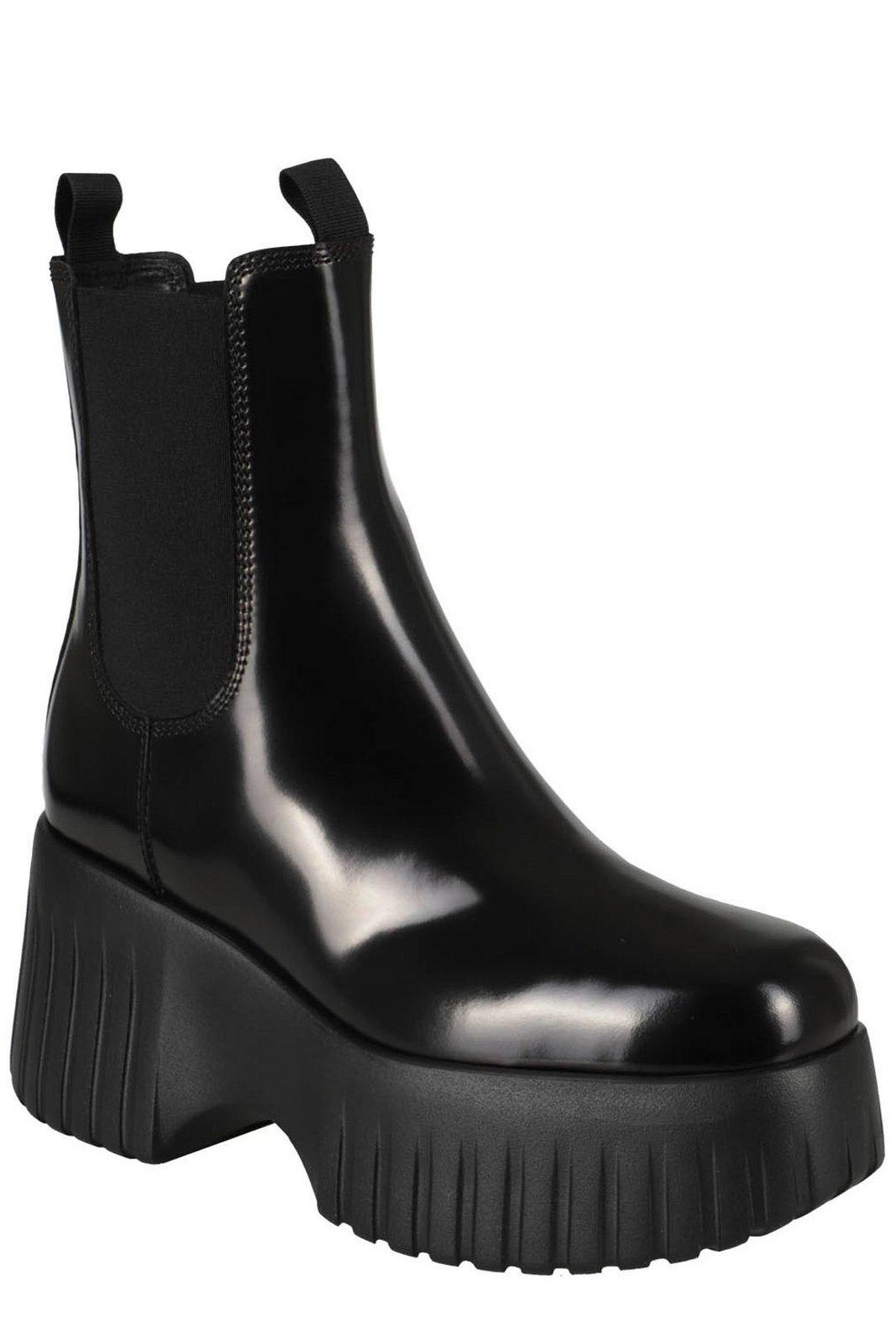 Shop Hogan Platform Slip-on Loafers In Black