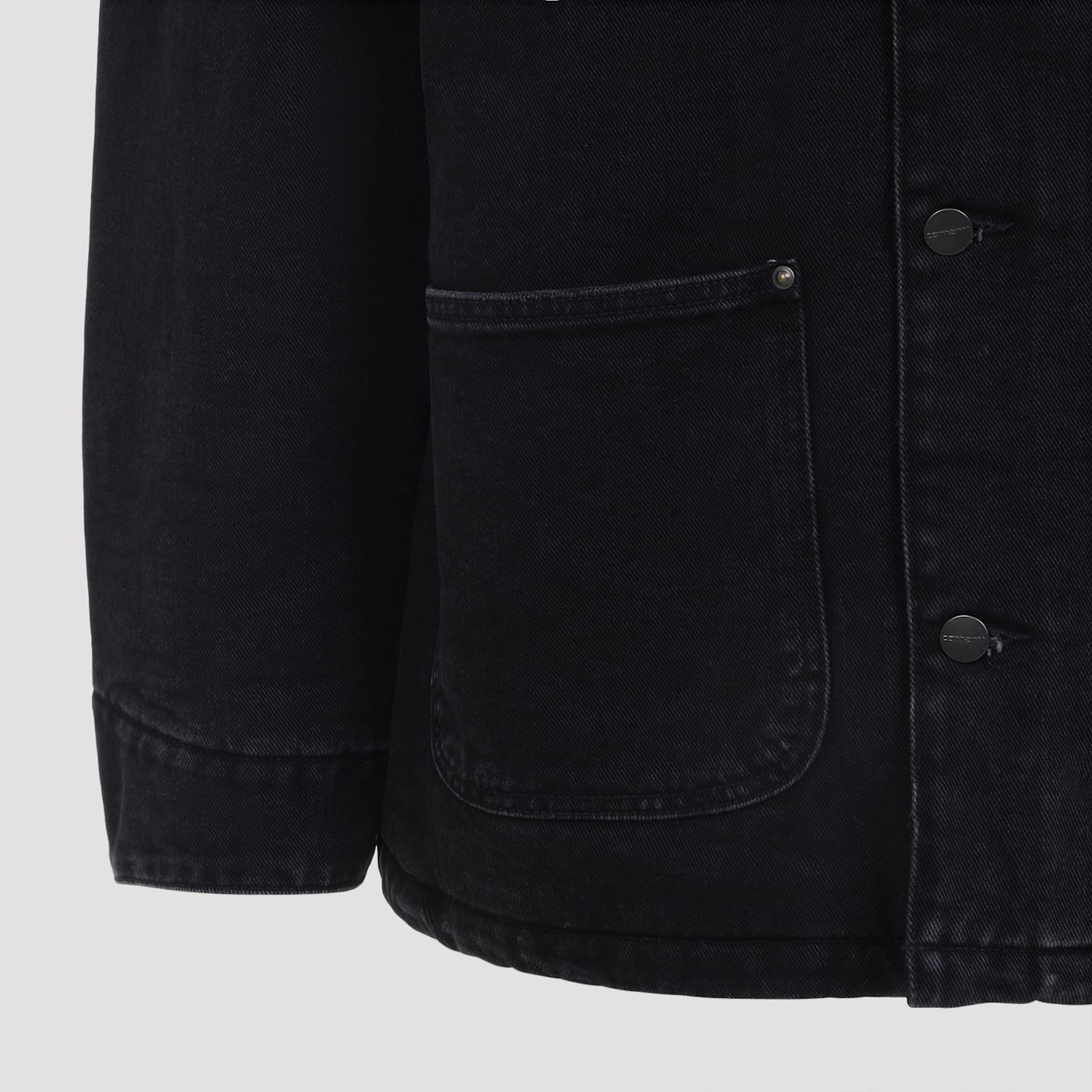 Carhartt Wip Structured Organic Cotton Casual Jacket In Black