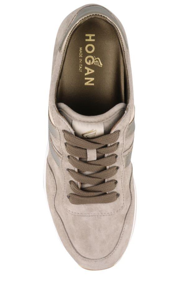 Shop Hogan Midi H222 Platform Sneakers In Brown, Gold