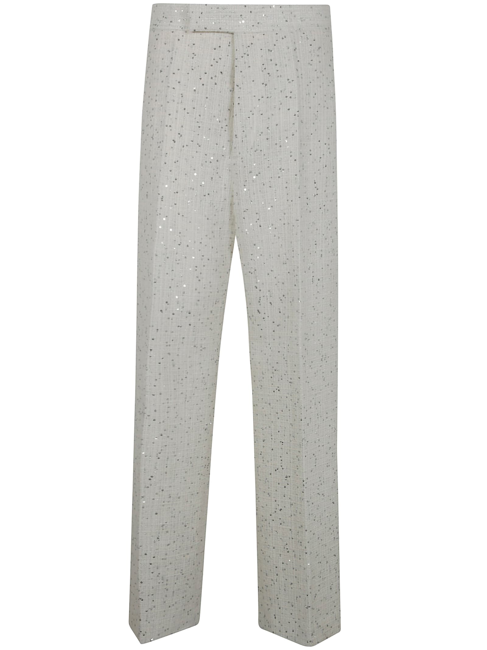 Braided Sequins Wide Leg Trousers