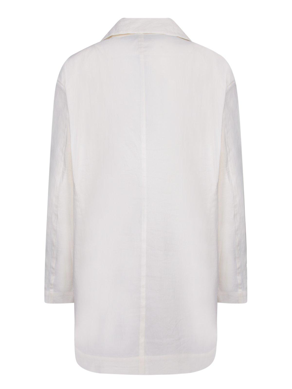 Shop Issey Miyake Shaped Membrane Double-breasted Tailored Blazer In White