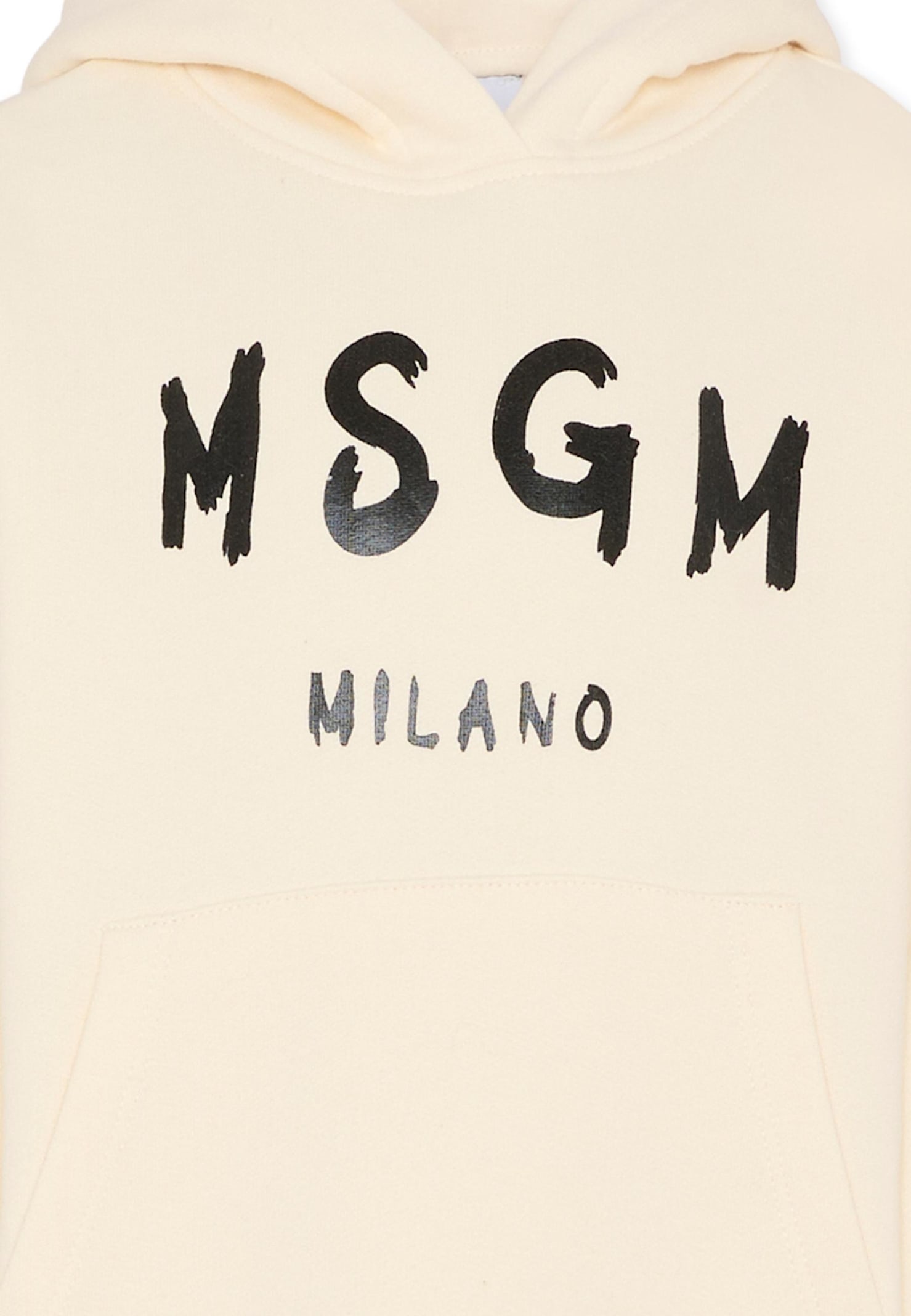 Msgm Ivory Sweatshirt For Kids With Logo In Neutral
