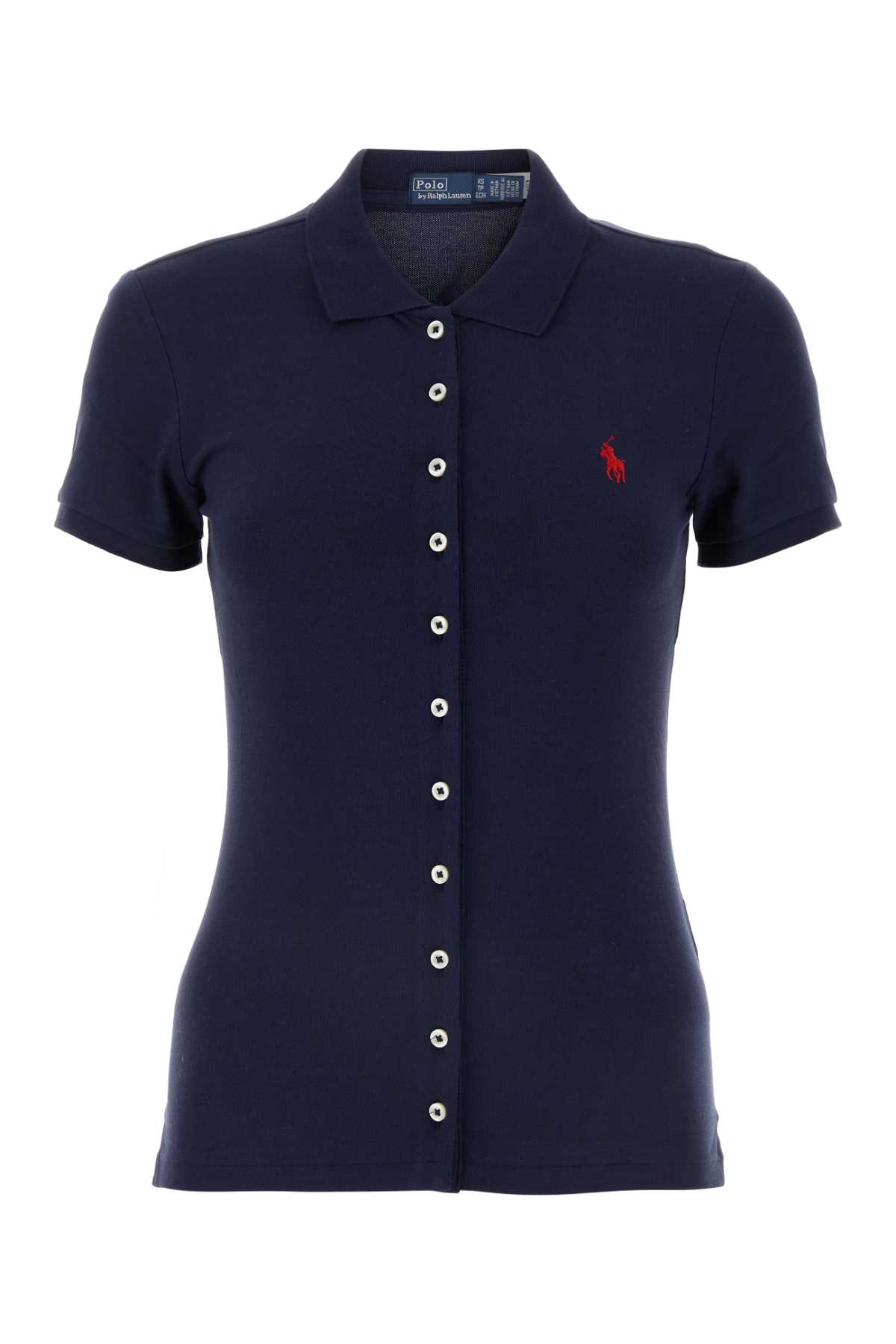 Navy Blue Stretch Piquet Polo Shirt