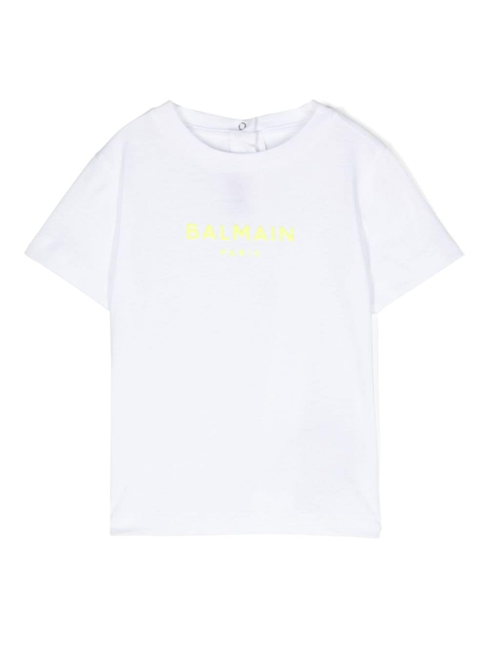 Shop Balmain T-shirt With Logo Application In White