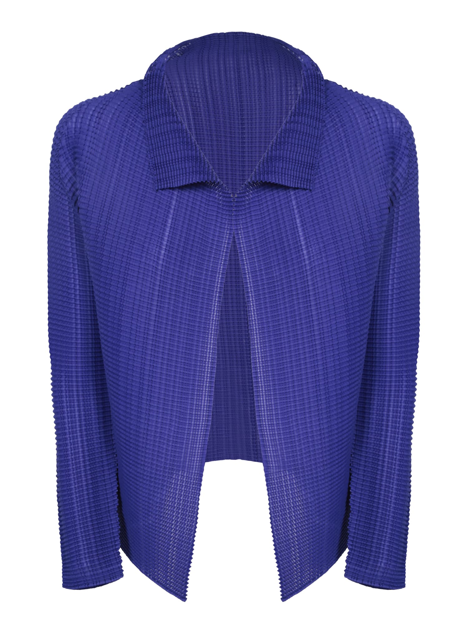 Wooly Pleats Blue Cardigan