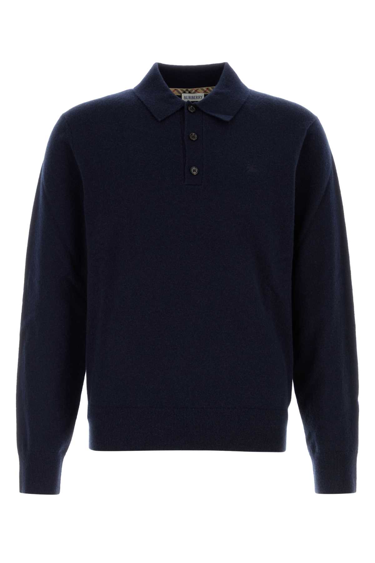 Navy Blue Cashmere Blend Polo Shirt