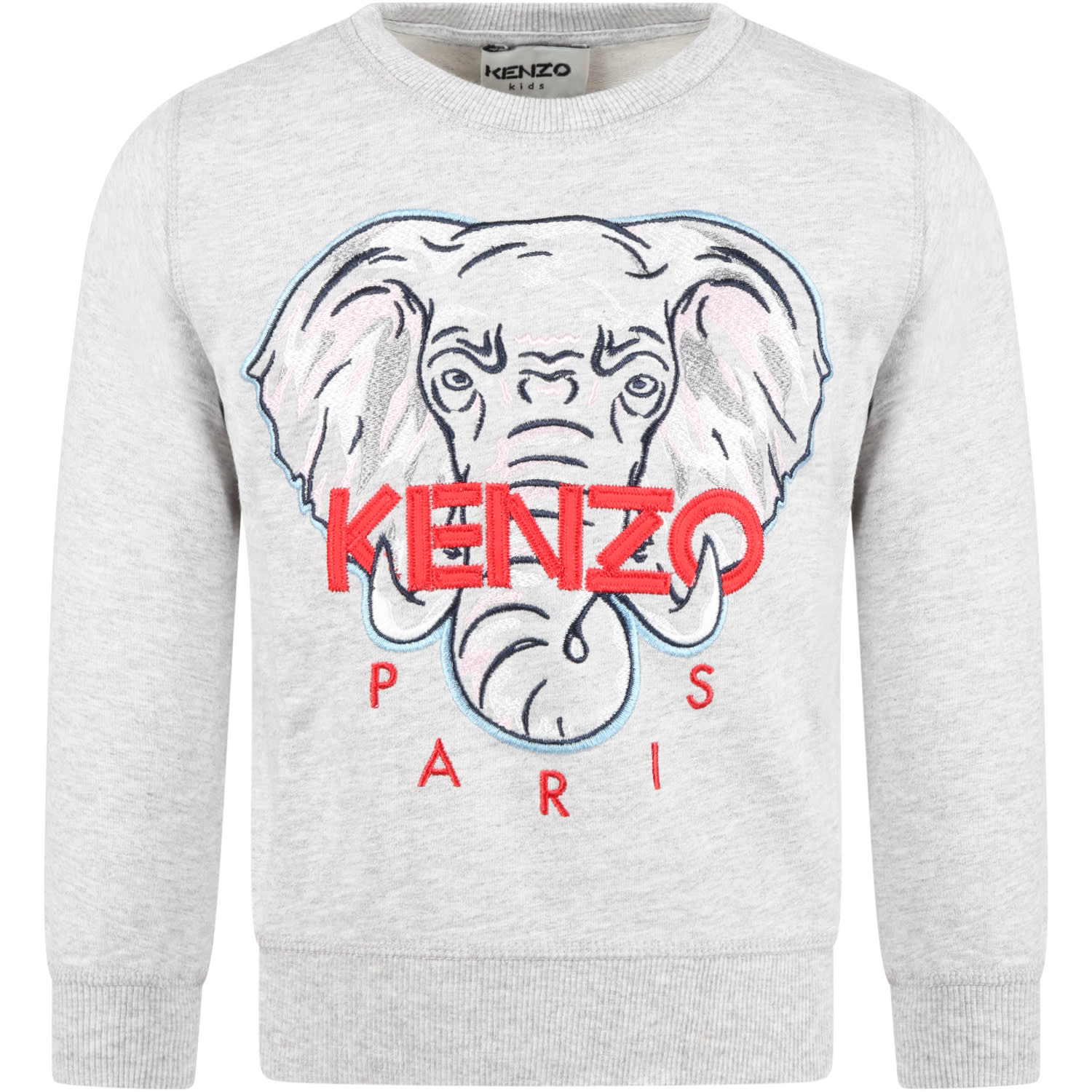 Kenzo Kids Gray Sweatshirt For Kids With Logo