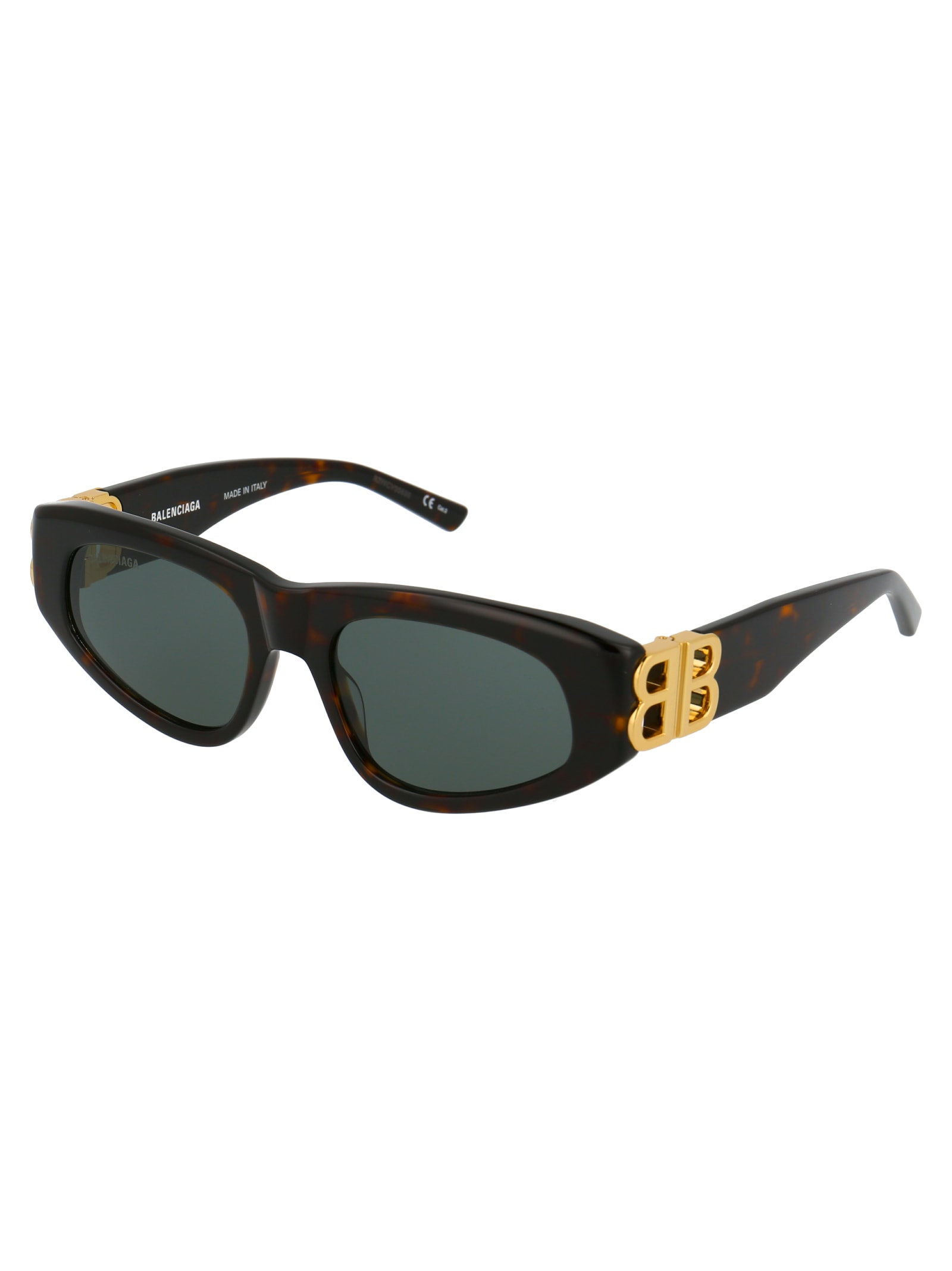 Shop Balenciaga Bb0095s Sunglasses In 002 Havana Gold Green