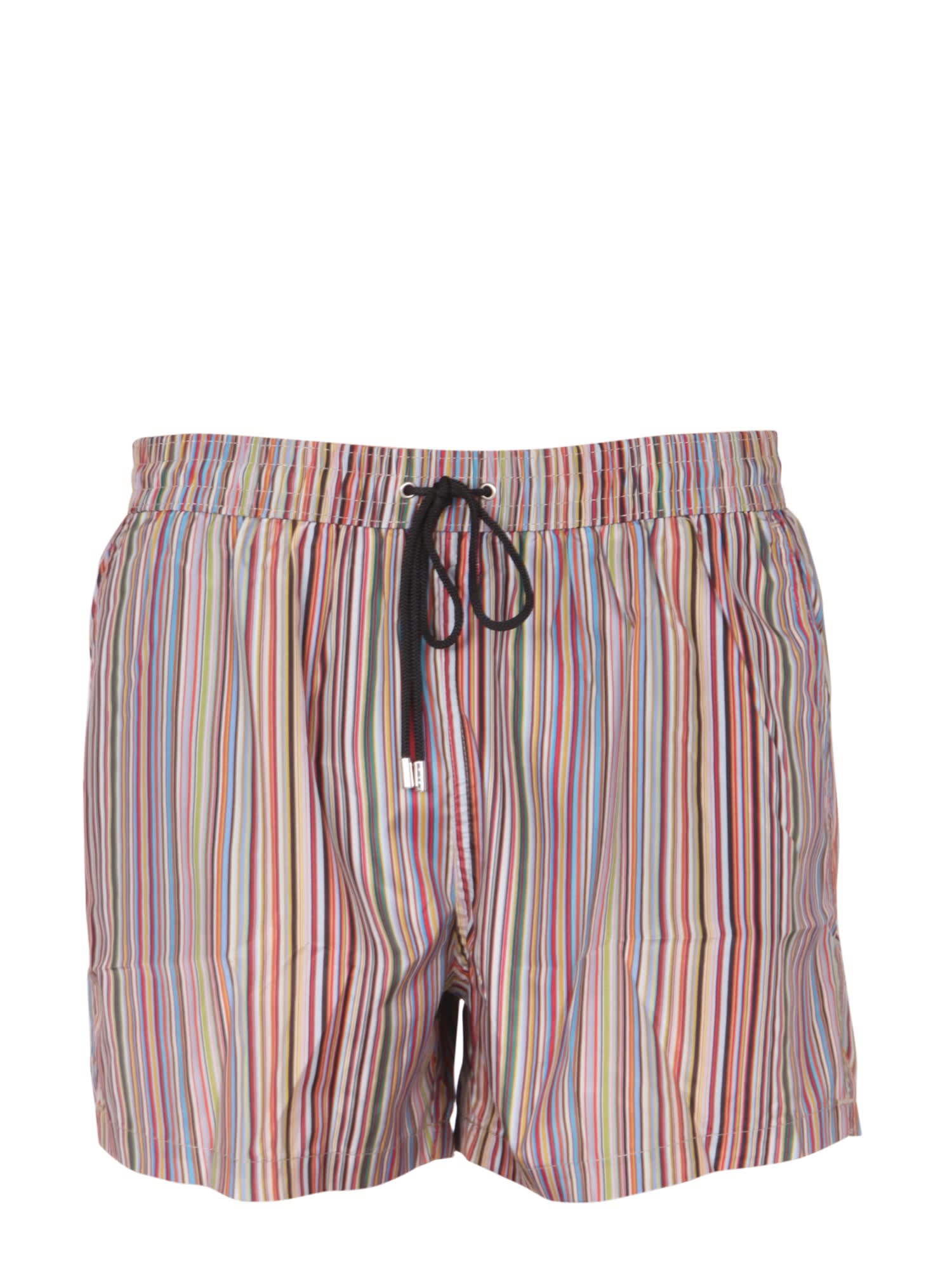Shop Paul Smith Multicolor Stripes Swimsuit In Multicolour