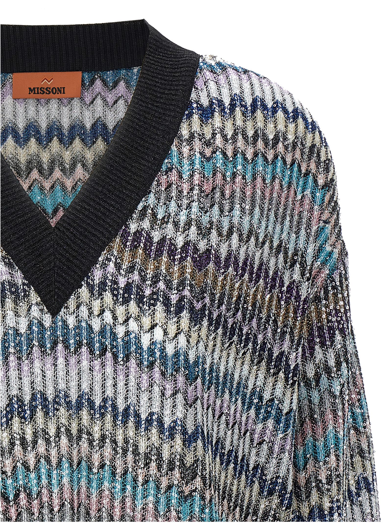 Shop Missoni Caperdoni Sweater In Chevmultrose/lighblu