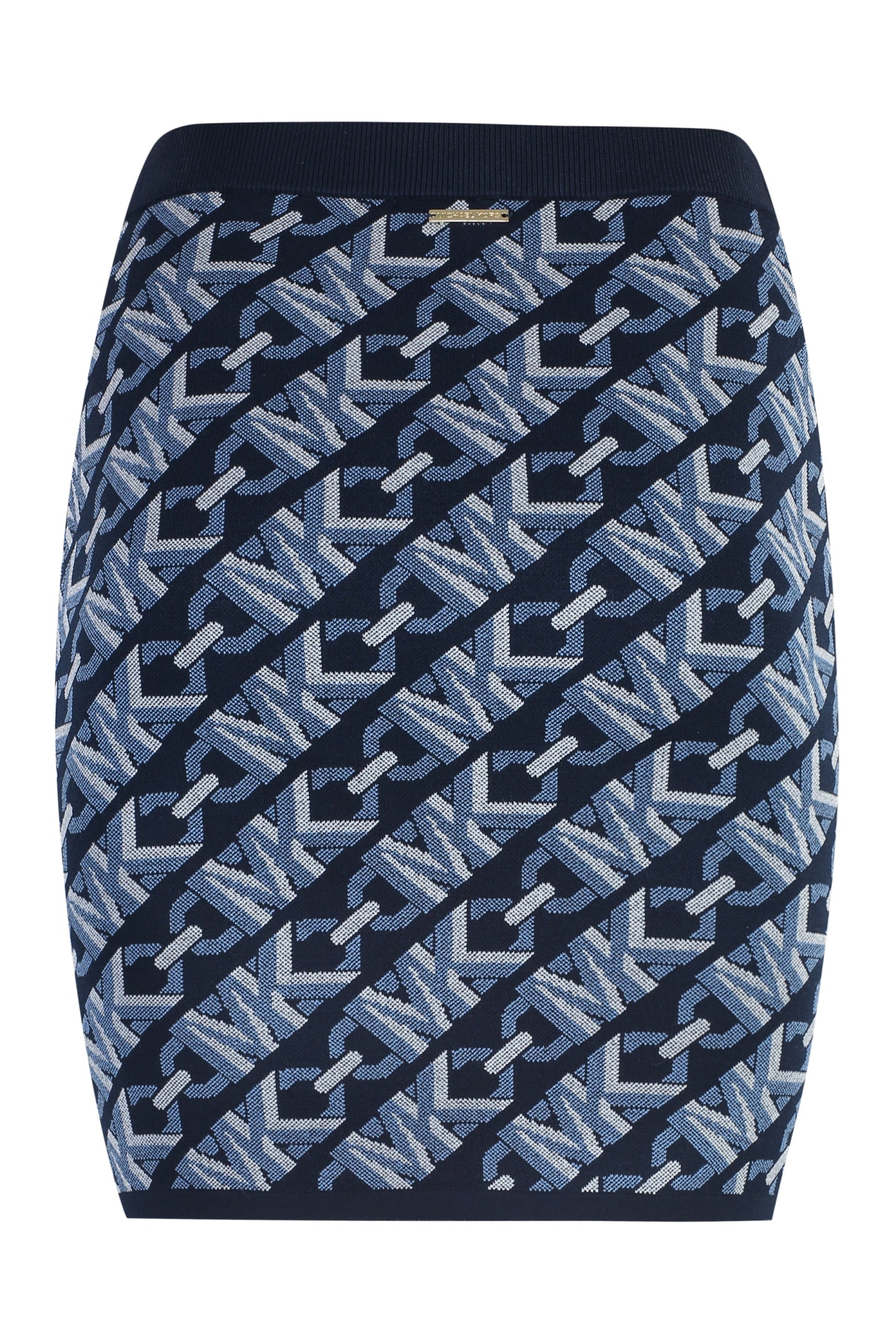 Shop Michael Michael Kors Jacquard Knit Skirt In Blue