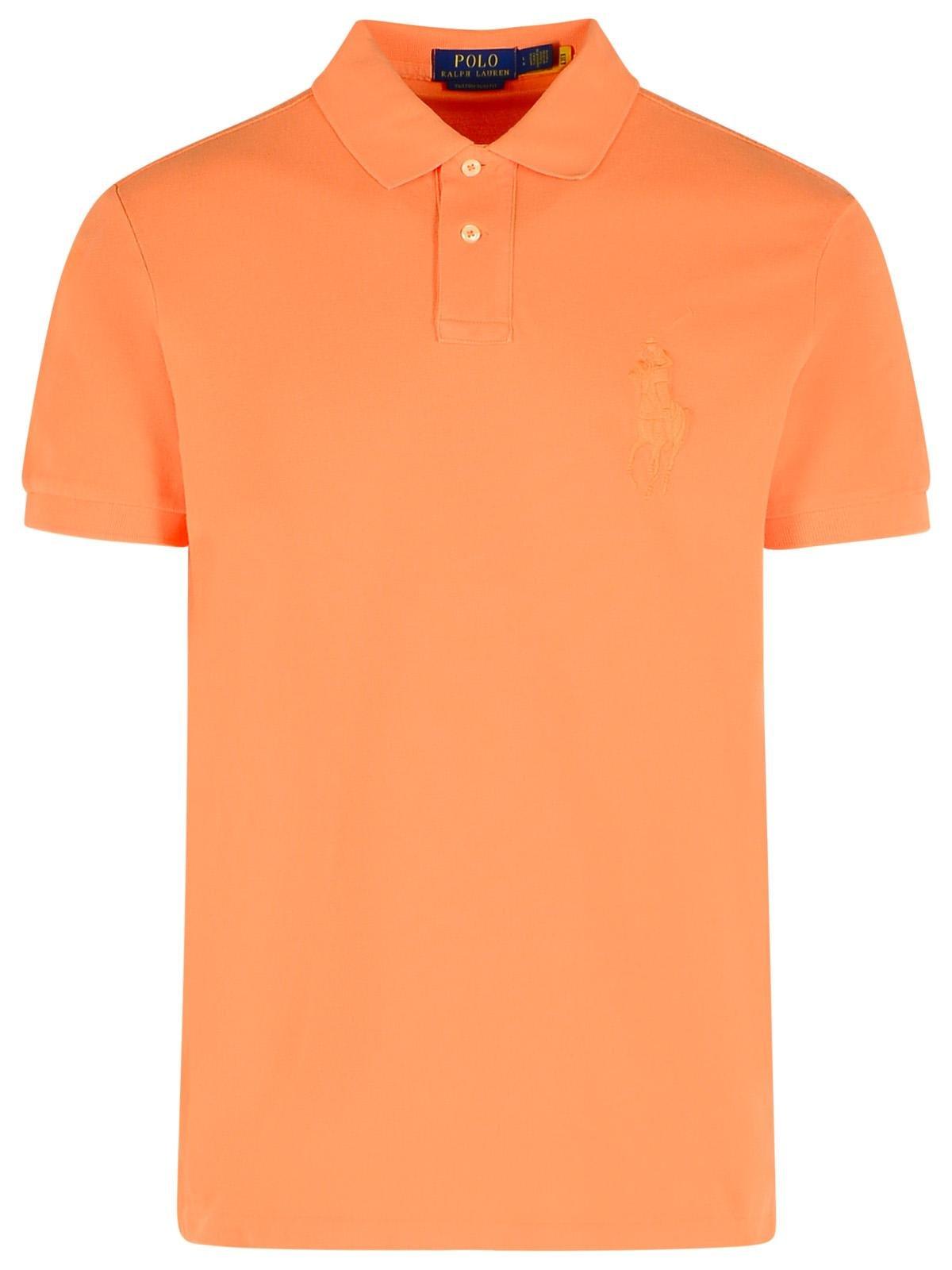Ralph Lauren Custom Slim Fit Big Pony Polo Shirt In Orange