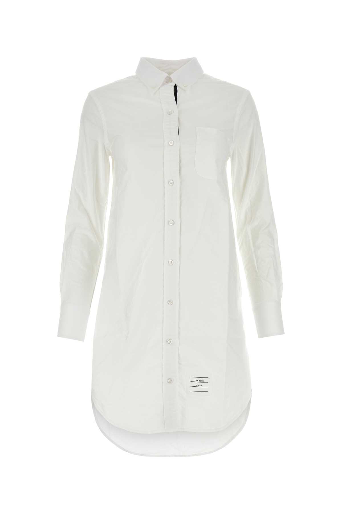 Shop Thom Browne White Oxford Shirt Dress