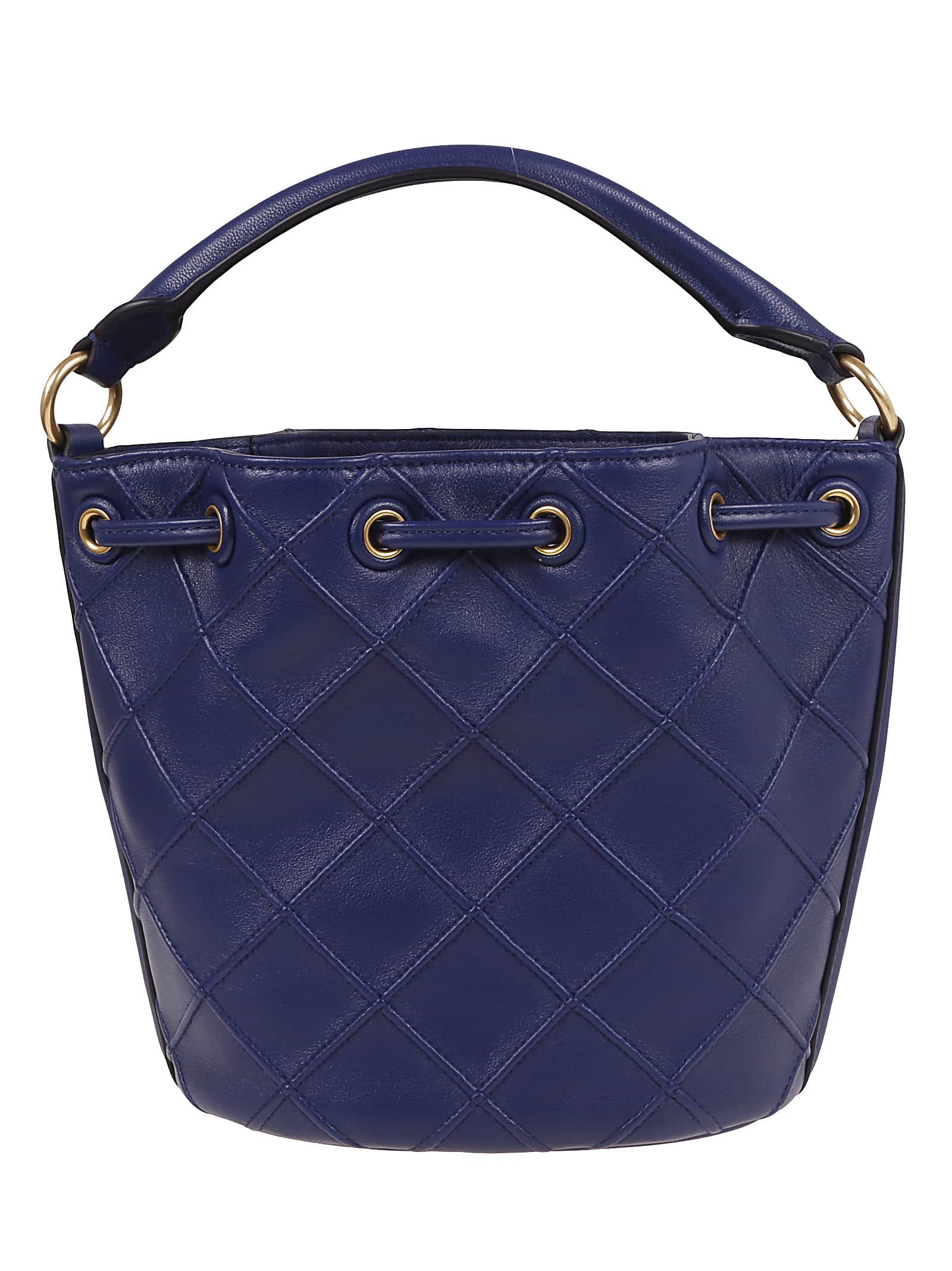 Fleming Soft Bucket Handbag - Tory Burch - Navy Day - Leather