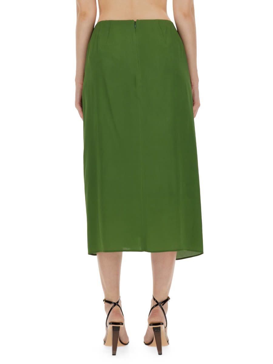 Shop Dries Van Noten Silk Blend Skirt In Green
