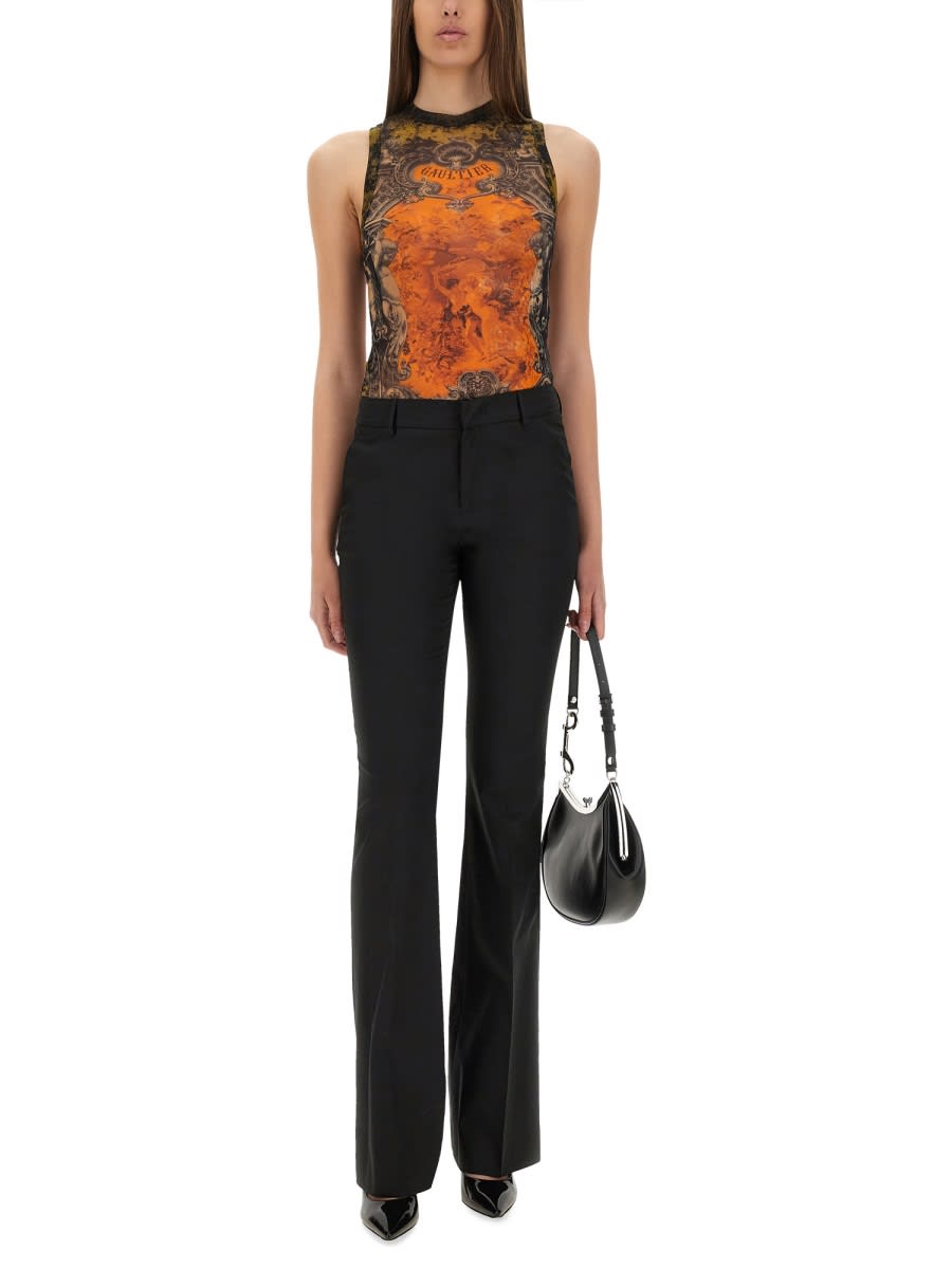 Jean Paul Gaultier Mesh Tank Top Printed Medaillon Woman Multicolor