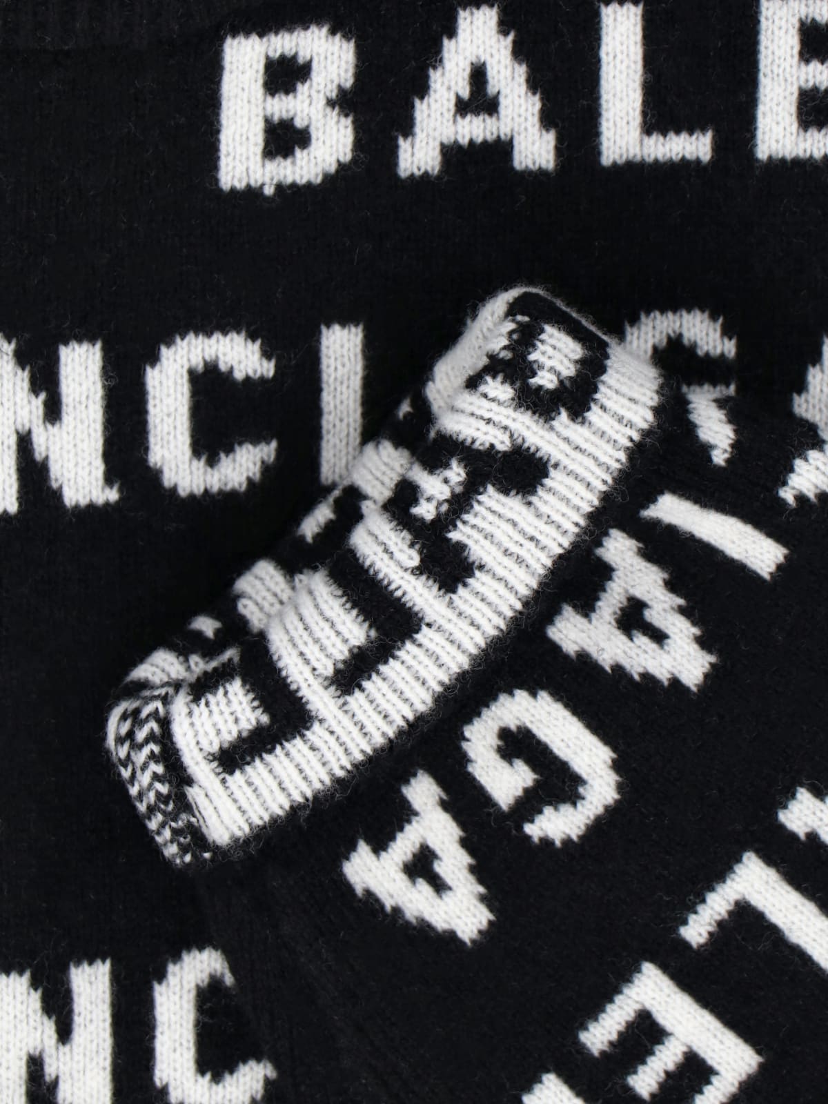 Shop Balenciaga All-over Logo Sweater In Black