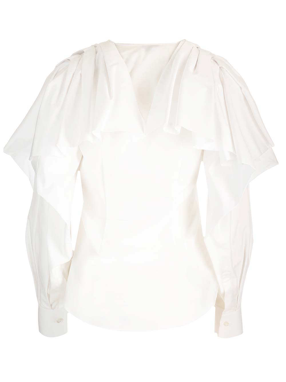 Shop Alexander Mcqueen Shirt With Drape In White