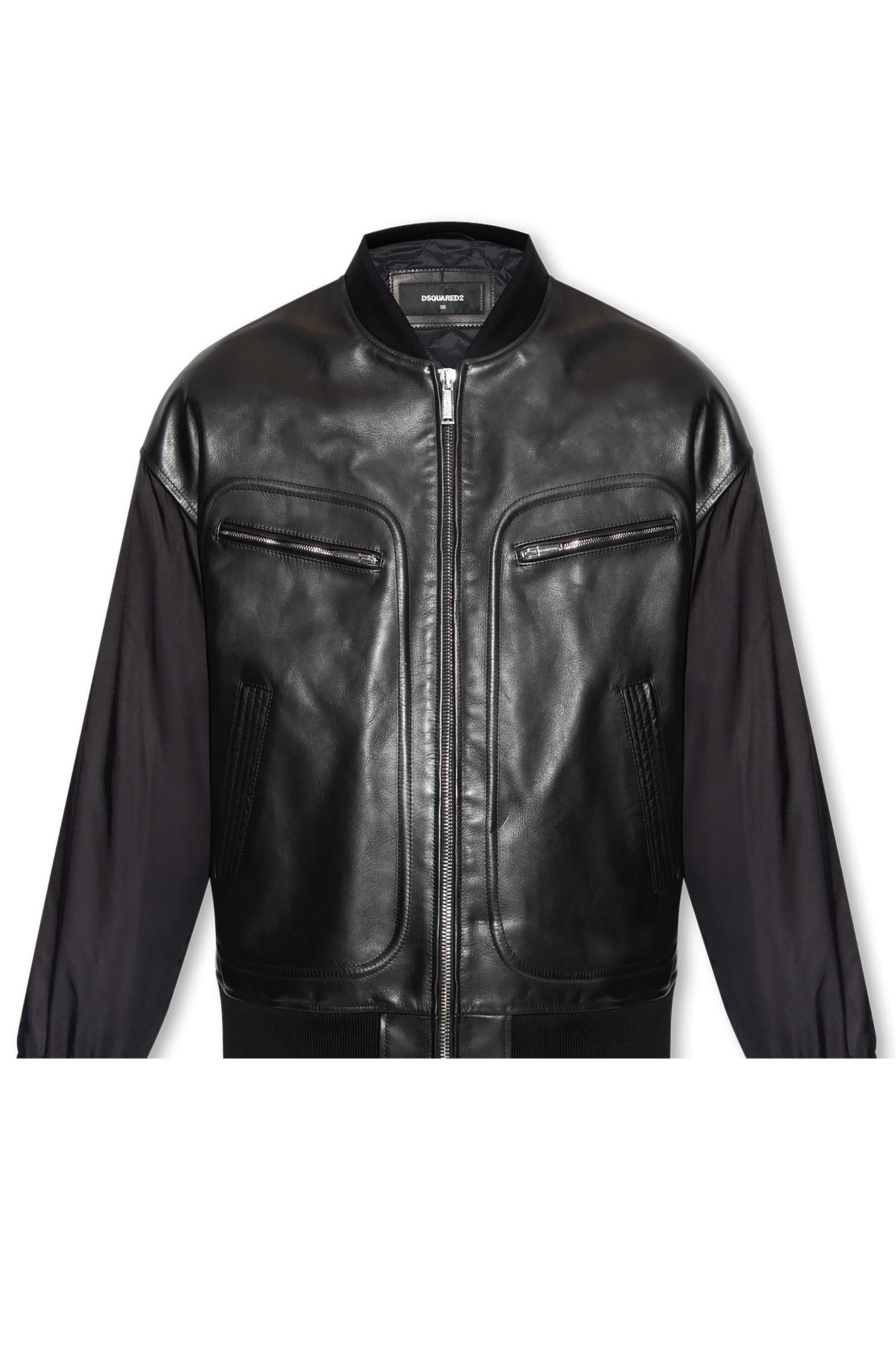 Dsquared2 Jacket In Contrasting Fabrics In Black