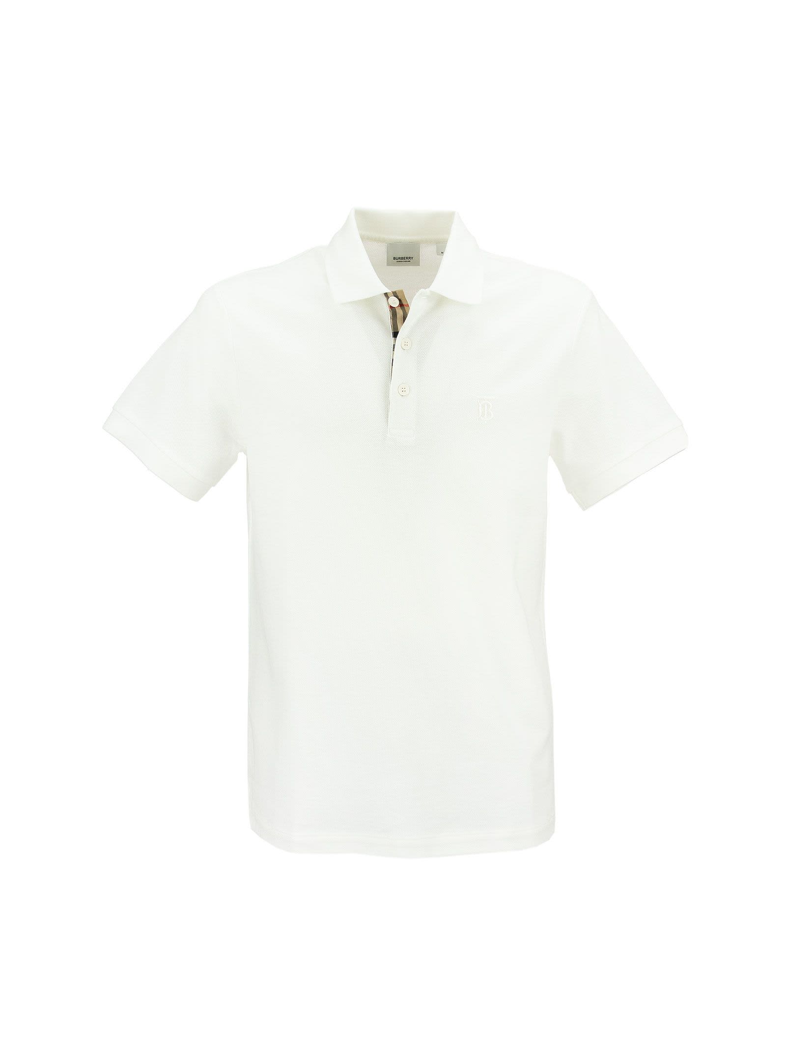 Burberry Eddie - Cotton Pique Polo Shirt With Monogrammed Pattern