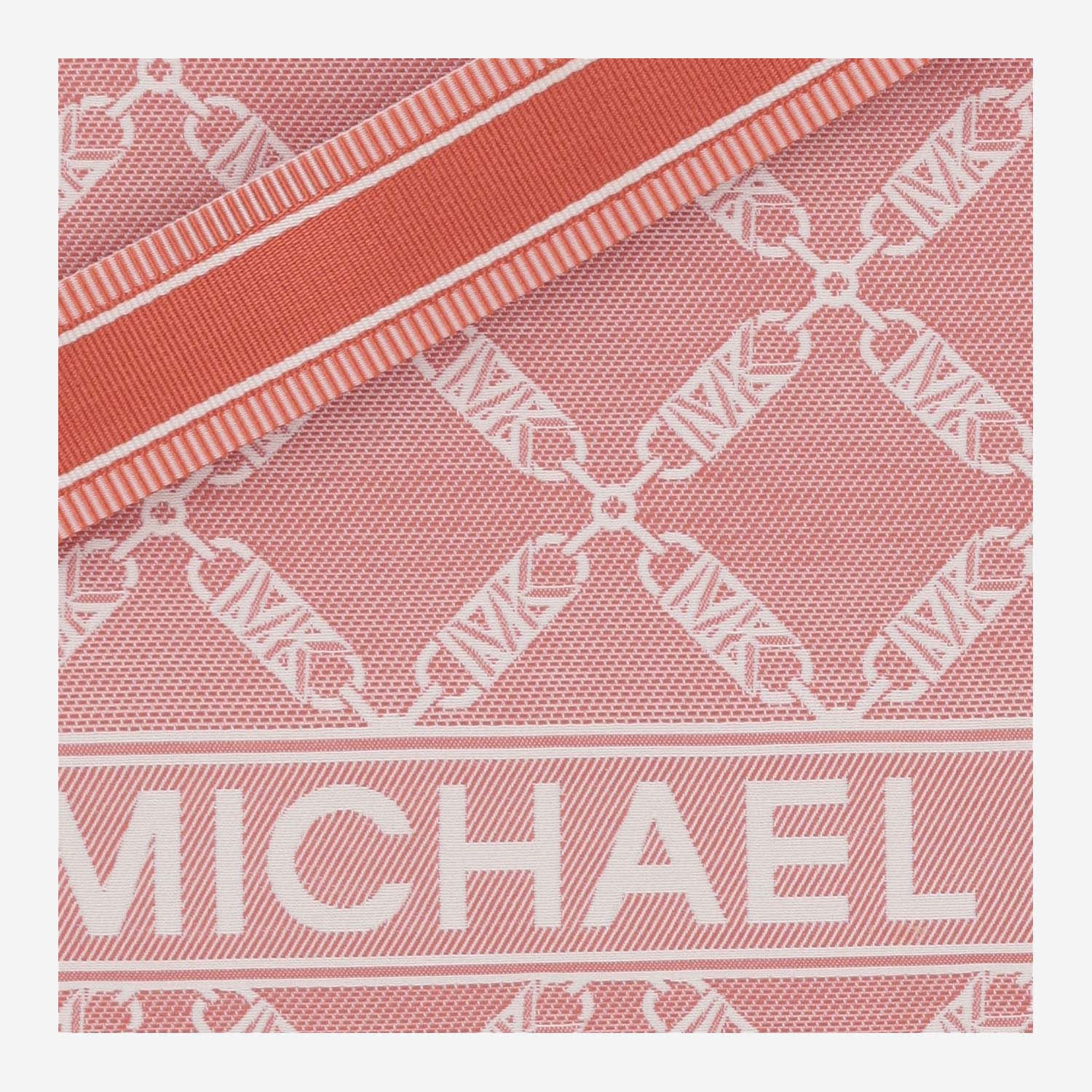 Shop Michael Kors Gigi Bag Large Cotton Canvas In Red