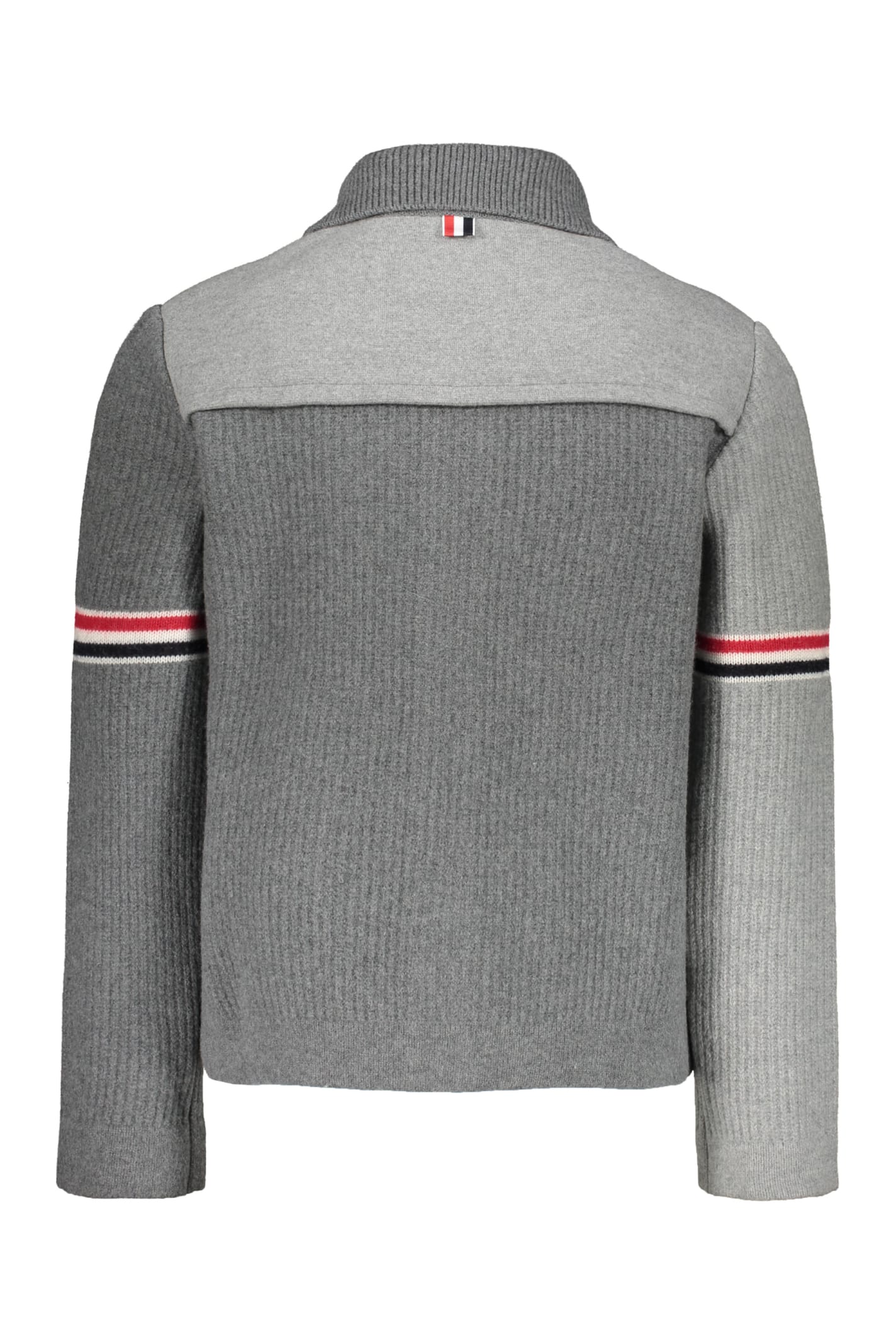 Shop Thom Browne Virgin Wool Cardigan In Grey