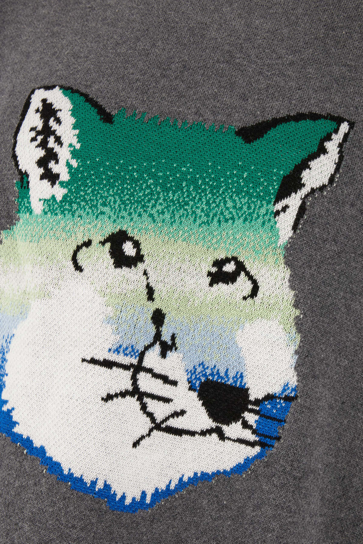 MAISON KITSUNÉ MELANGE GREY COTTON SWEATER