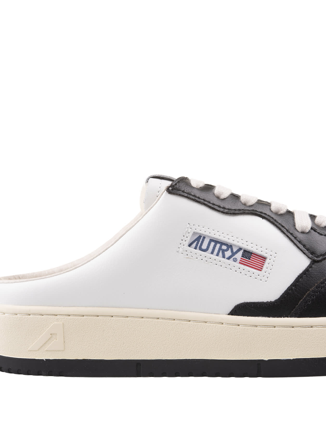 Shop Autry White And Black Medalist Mule Sneakers