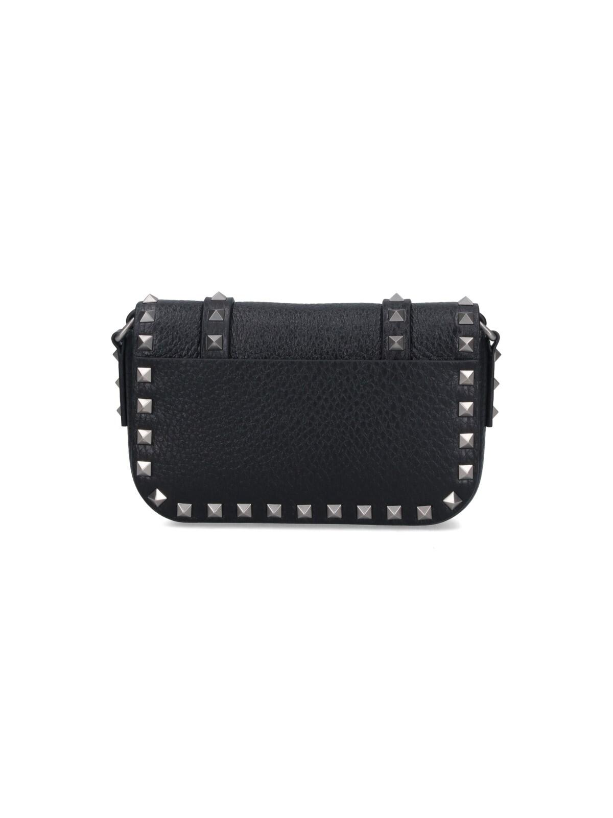 Valentino Large Rockstud Messenger Bag With Adaptable Strap In Black