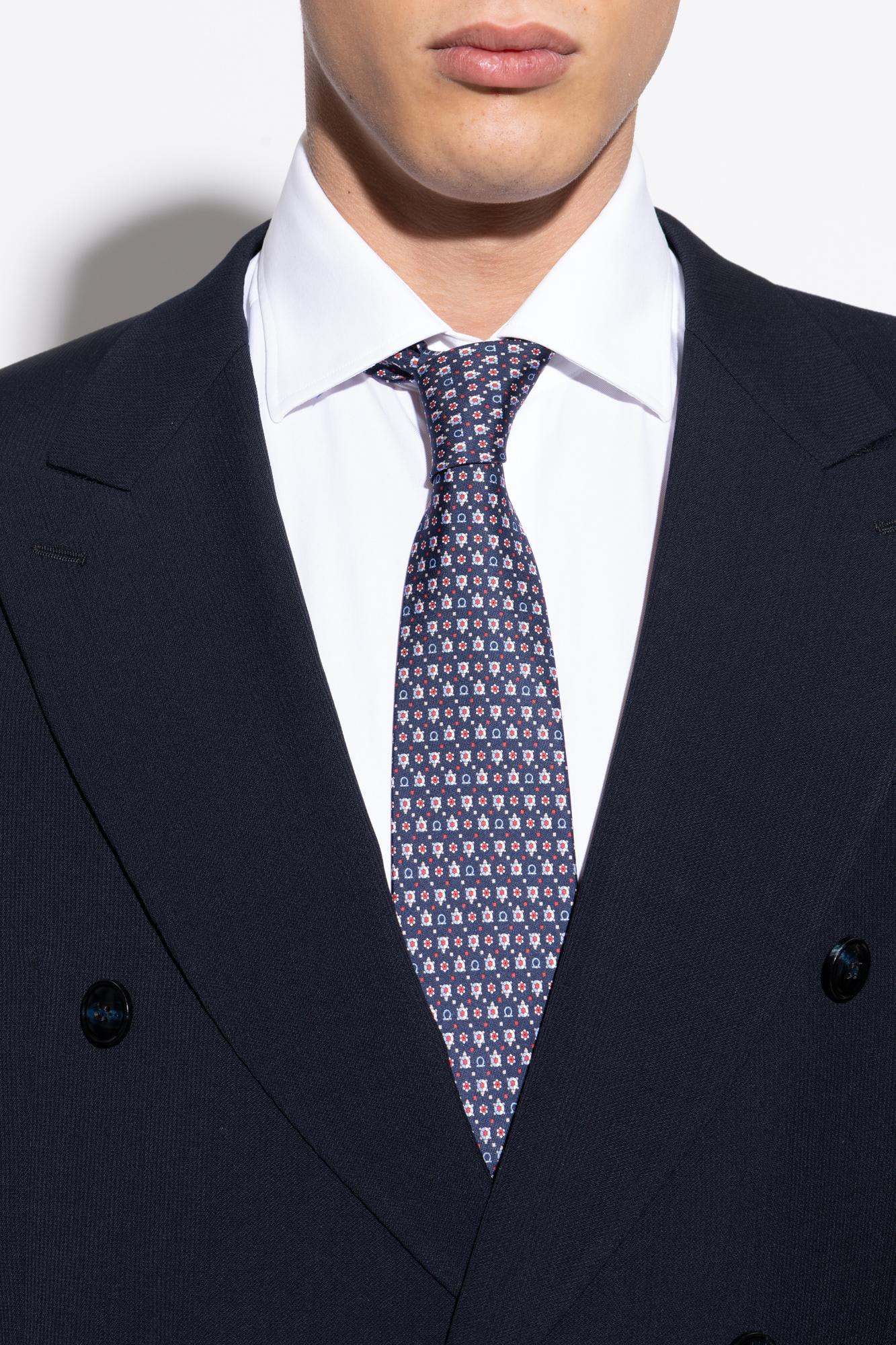 Ferragamo Silk Tie In Blue