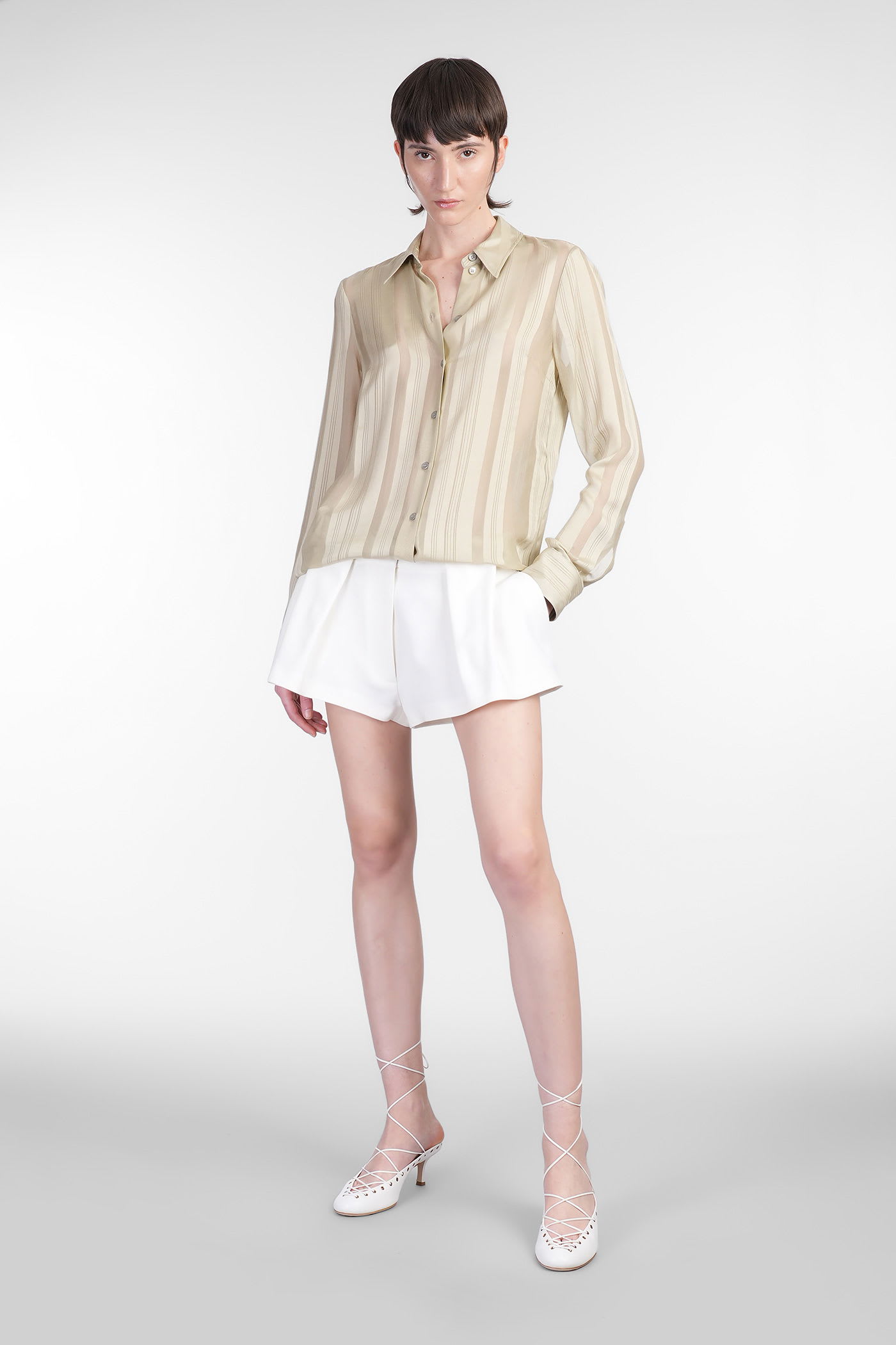 Stella Mccartney Canvas Tailoring Balloon Short In White