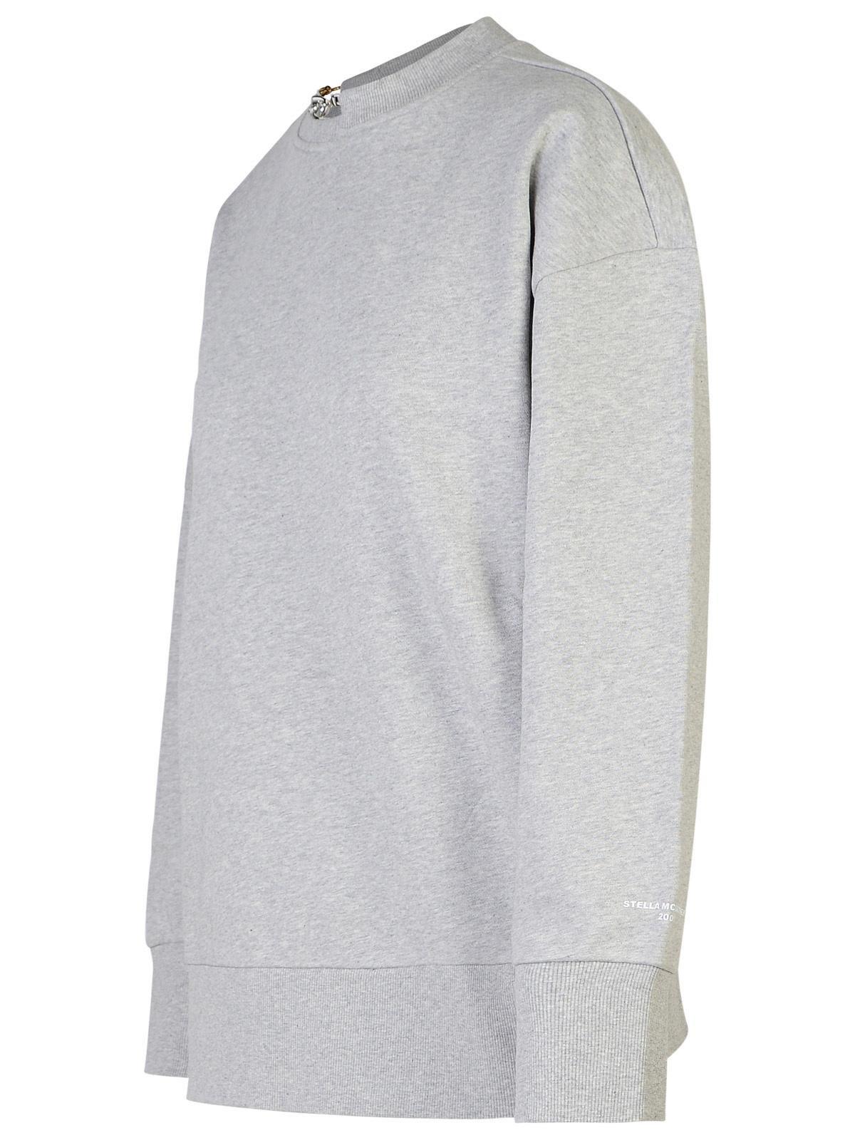 Shop Stella Mccartney Chain Detailed Crewneck Sweatshirt In Light Grey Melange